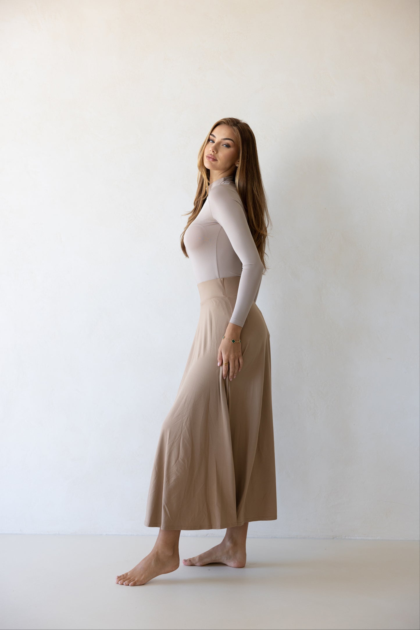 Luxe Swing Skirt Latte