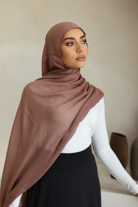 Luxe Double Stitch Hijab Blush