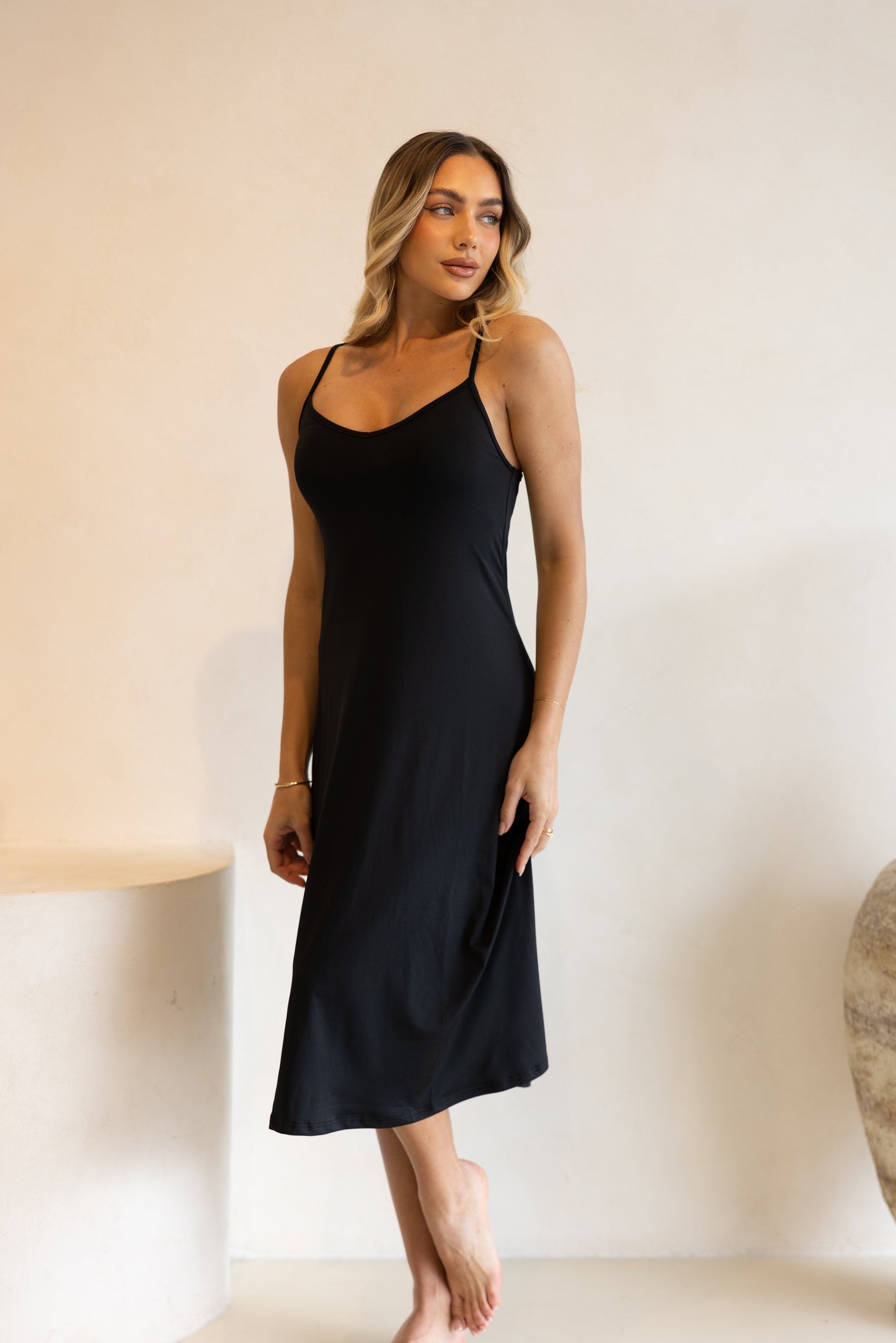 Luxe Cami Slip Dress Midnight