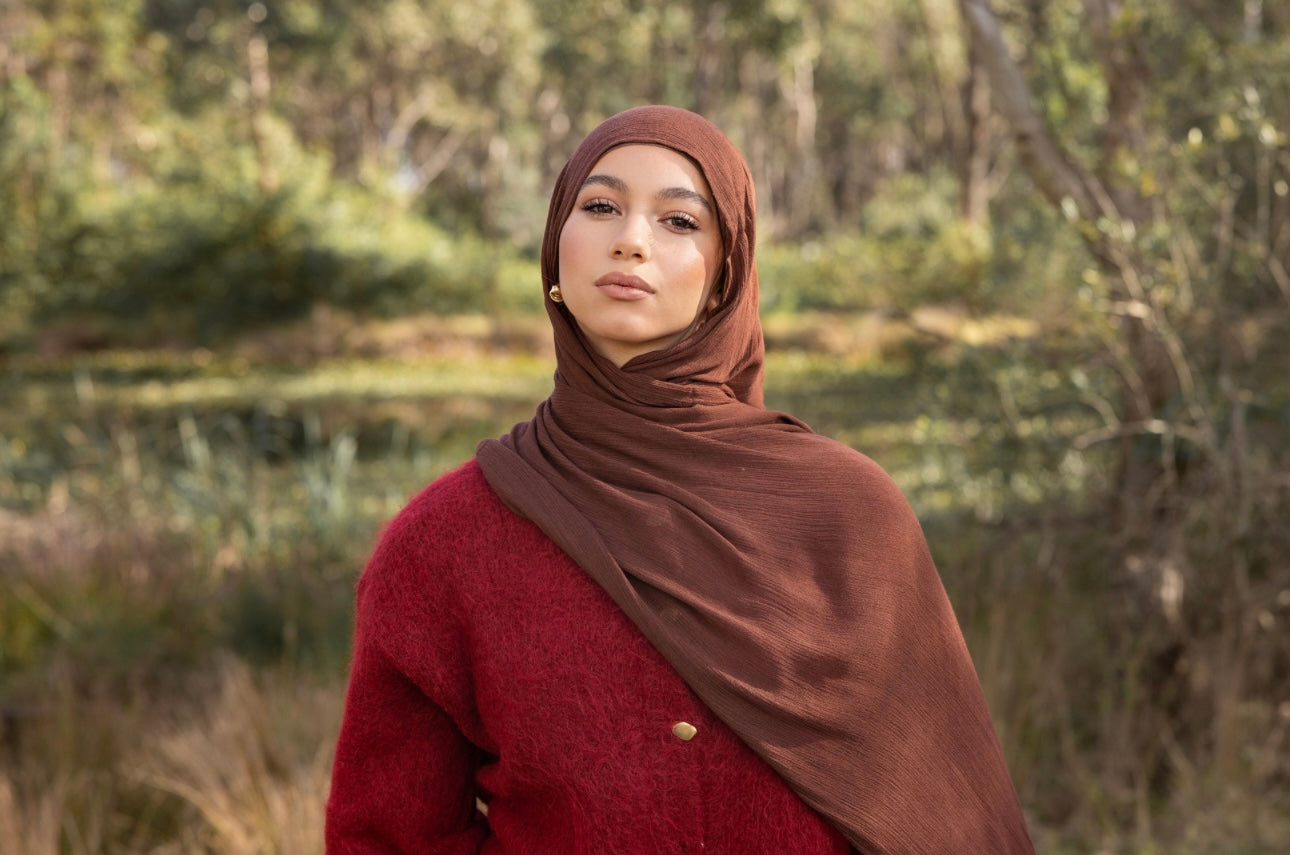 Luxe Rayon Fray Hijab - Saffron