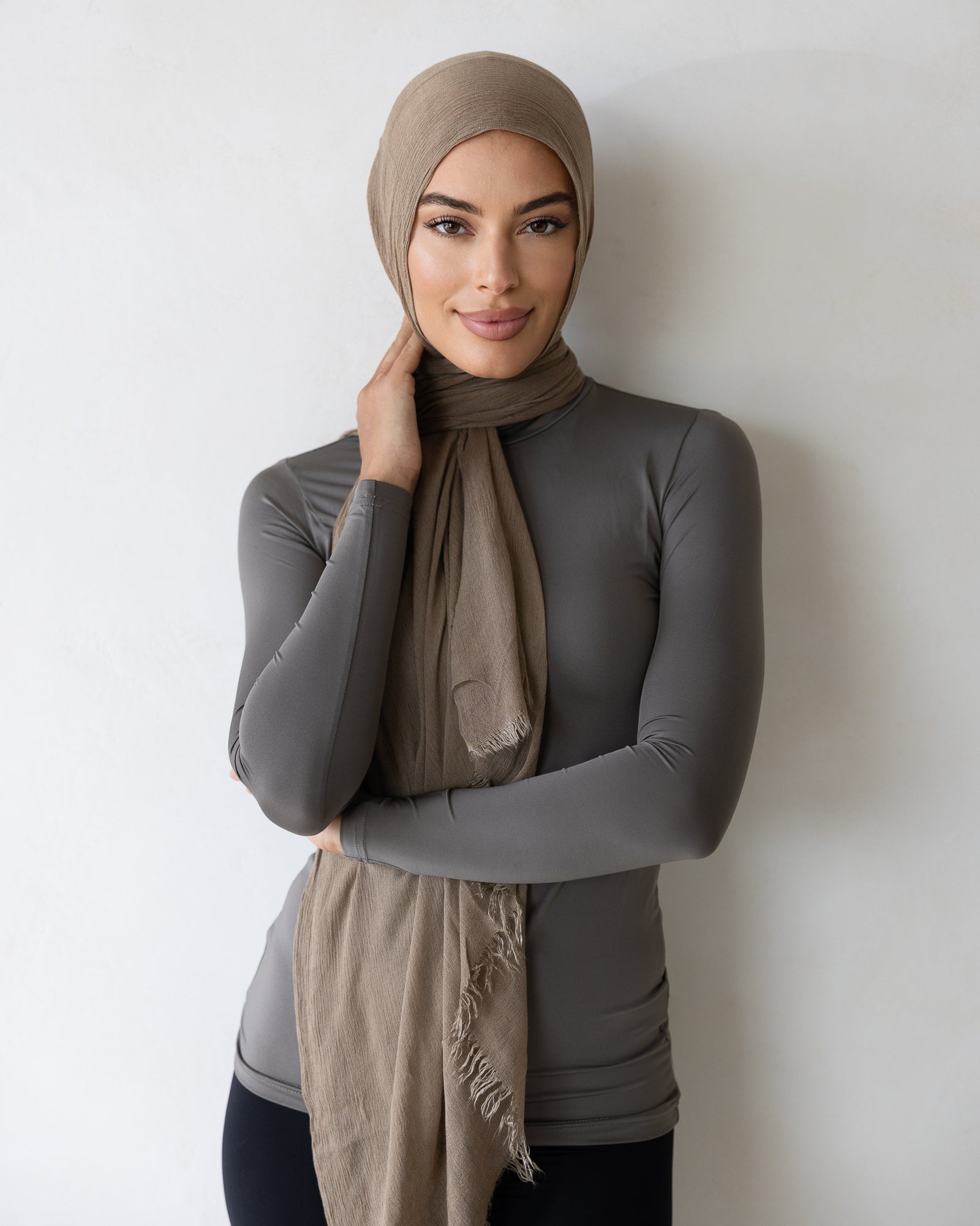 Luxe Rayon Hijab Frayed Edge - MINK