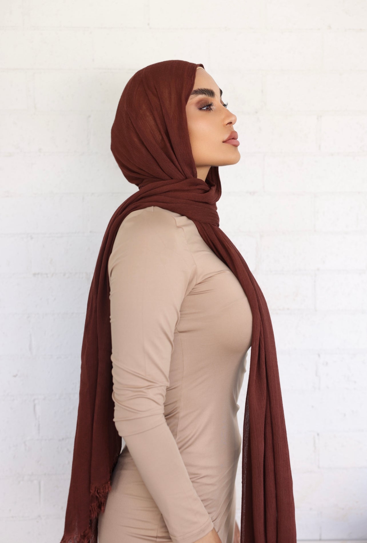 Luxe Rayon Hijab Frayed Edge - SAFFRON