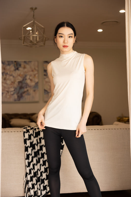 Luxe Hooded Sleeveless Sand FINAL SALE