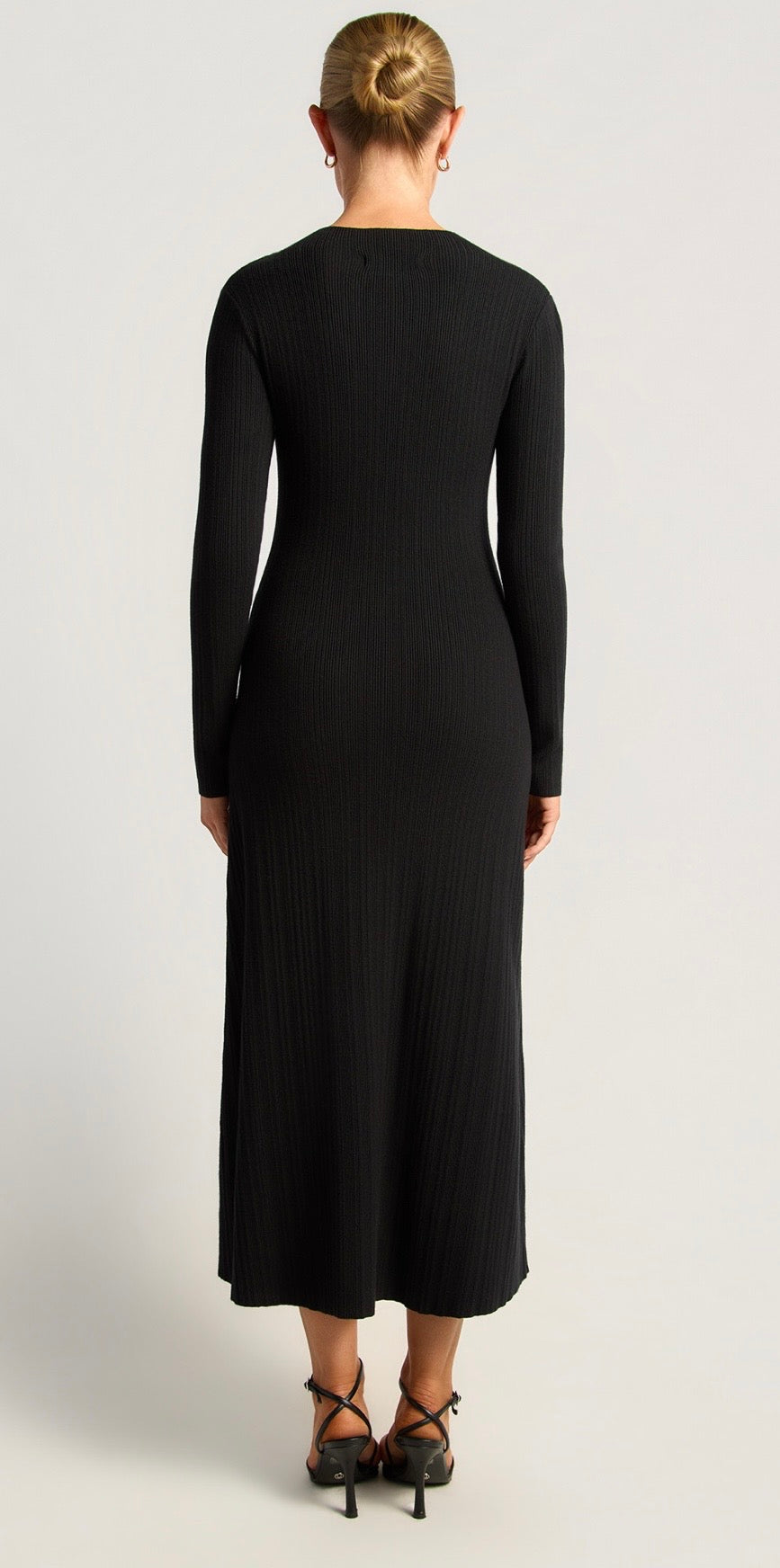 Jen Asymmetric Button Up Hem Knit Dress