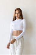 Luxe Hooded Crop Snow FINAL SALE