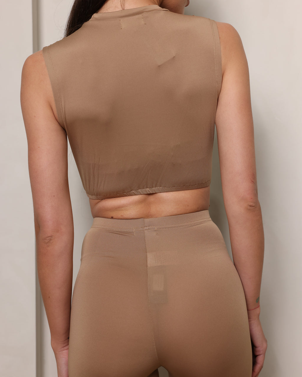 Luxe Sleeveless Crop Latte