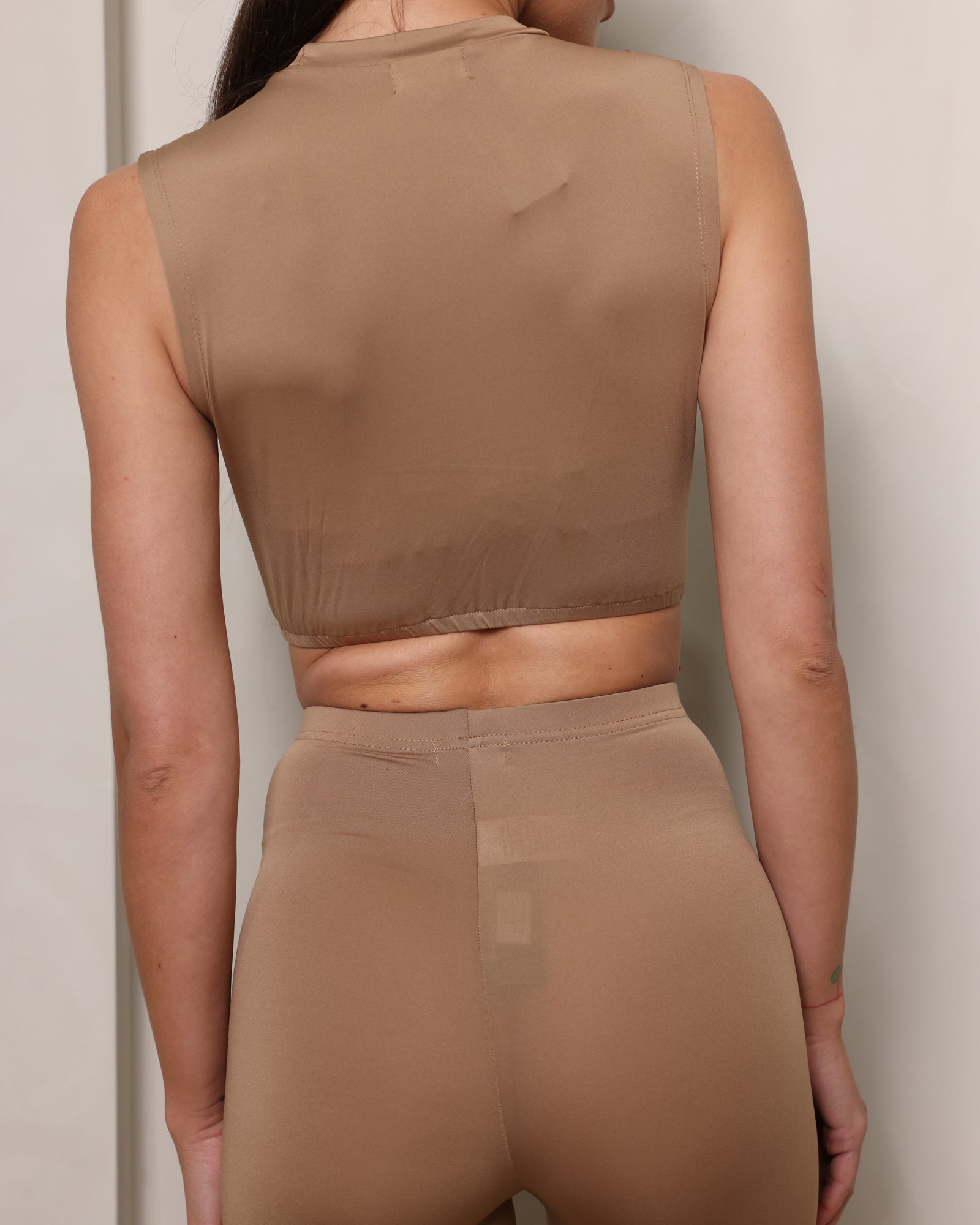 Luxe Sleeveless Crop Latte