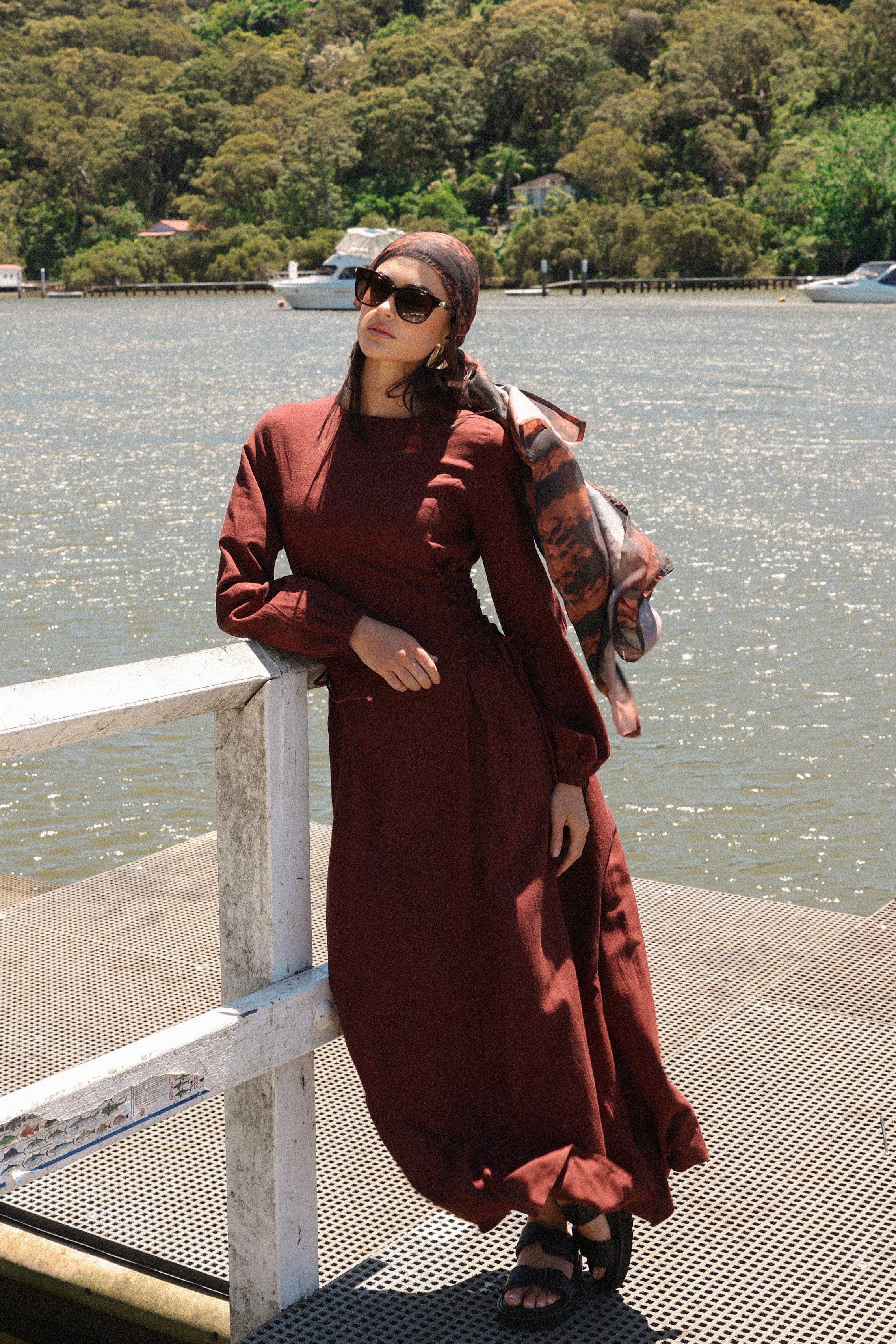 Elara Side Tie Dress - Copper