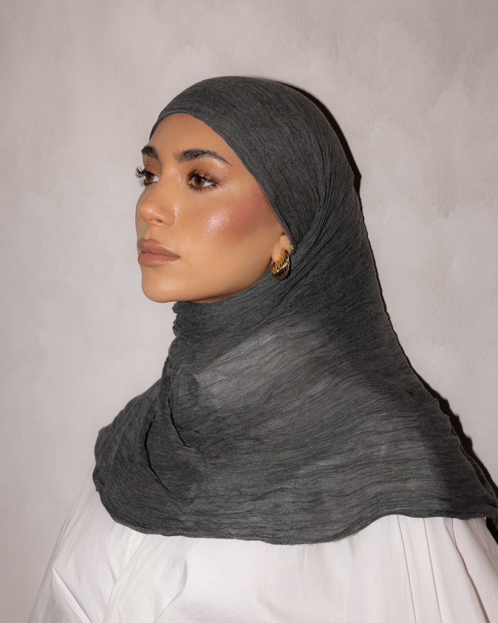 Textured Rayon Hijab - Charcoal