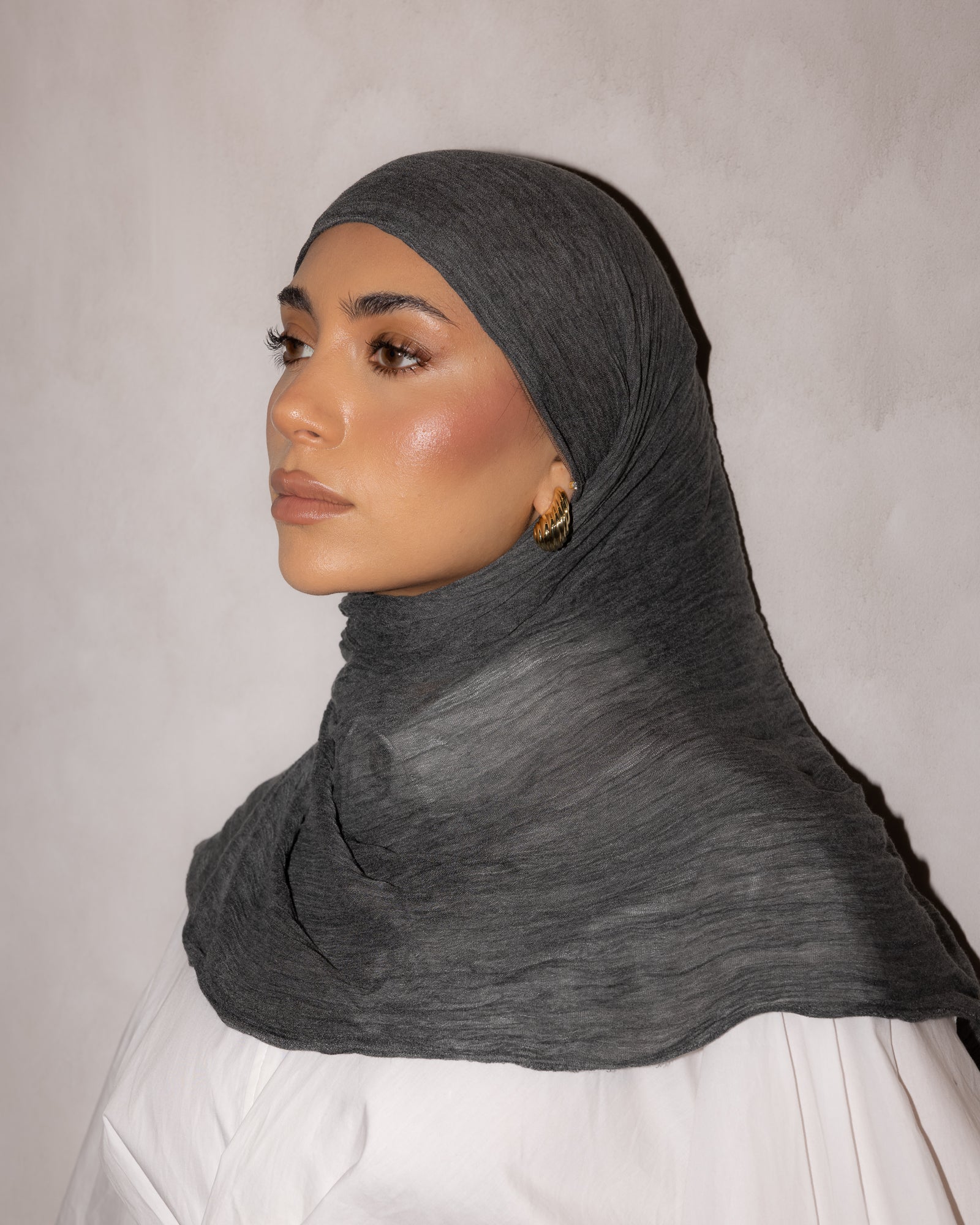 Textured Rayon Hijab - Charcoal