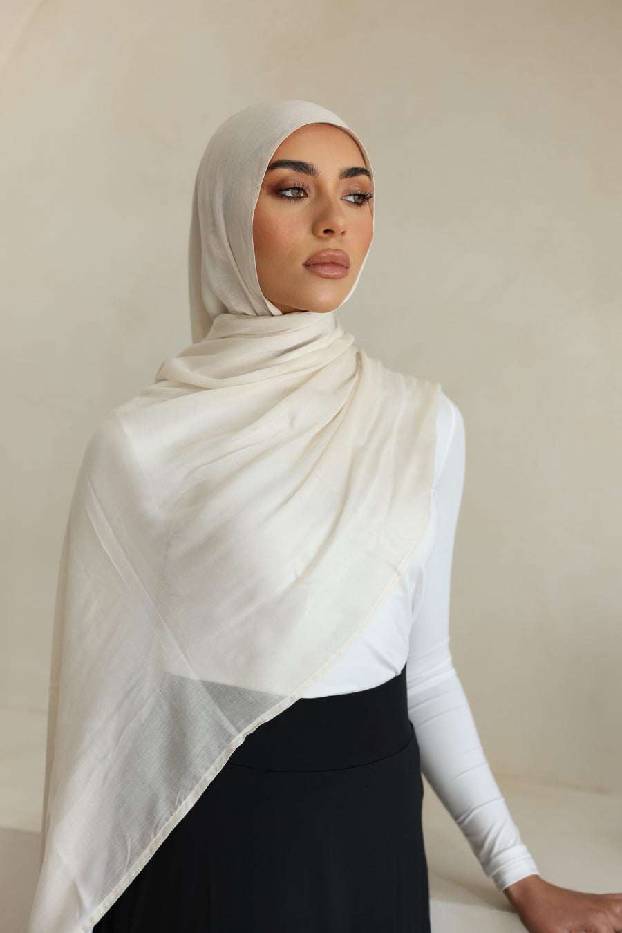 Luxe Double Stitch Hijab Sesame