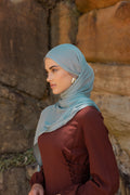 Luxe Double Stitch Hijab Aqua 26