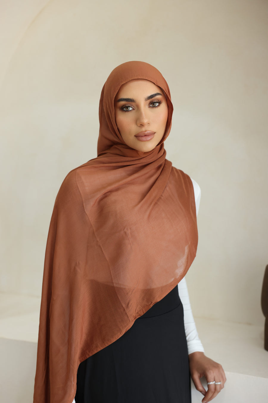 Luxe Double Stitch Hijab Terracotta