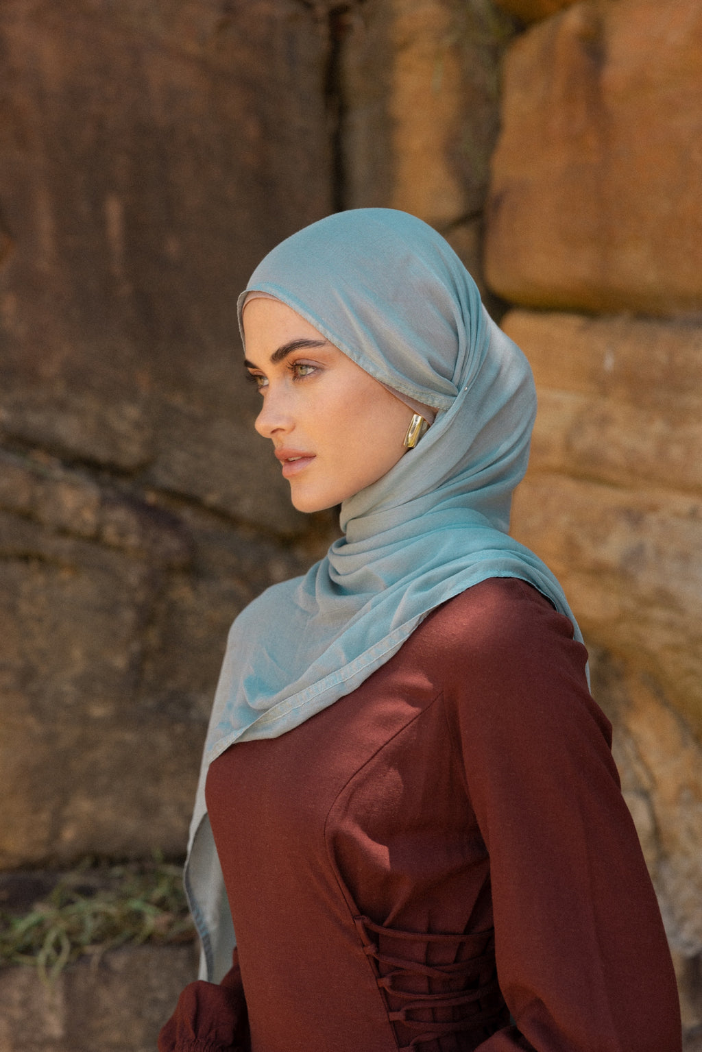 Luxe Double Stitch Hijab Aqua