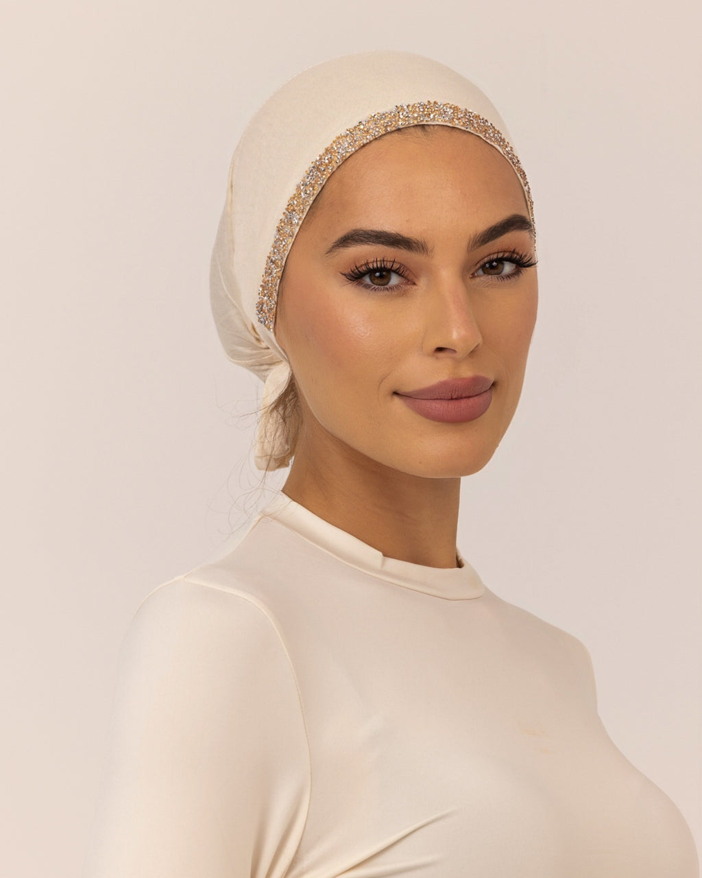 BEADED MODAL UNDERCAP - Sand