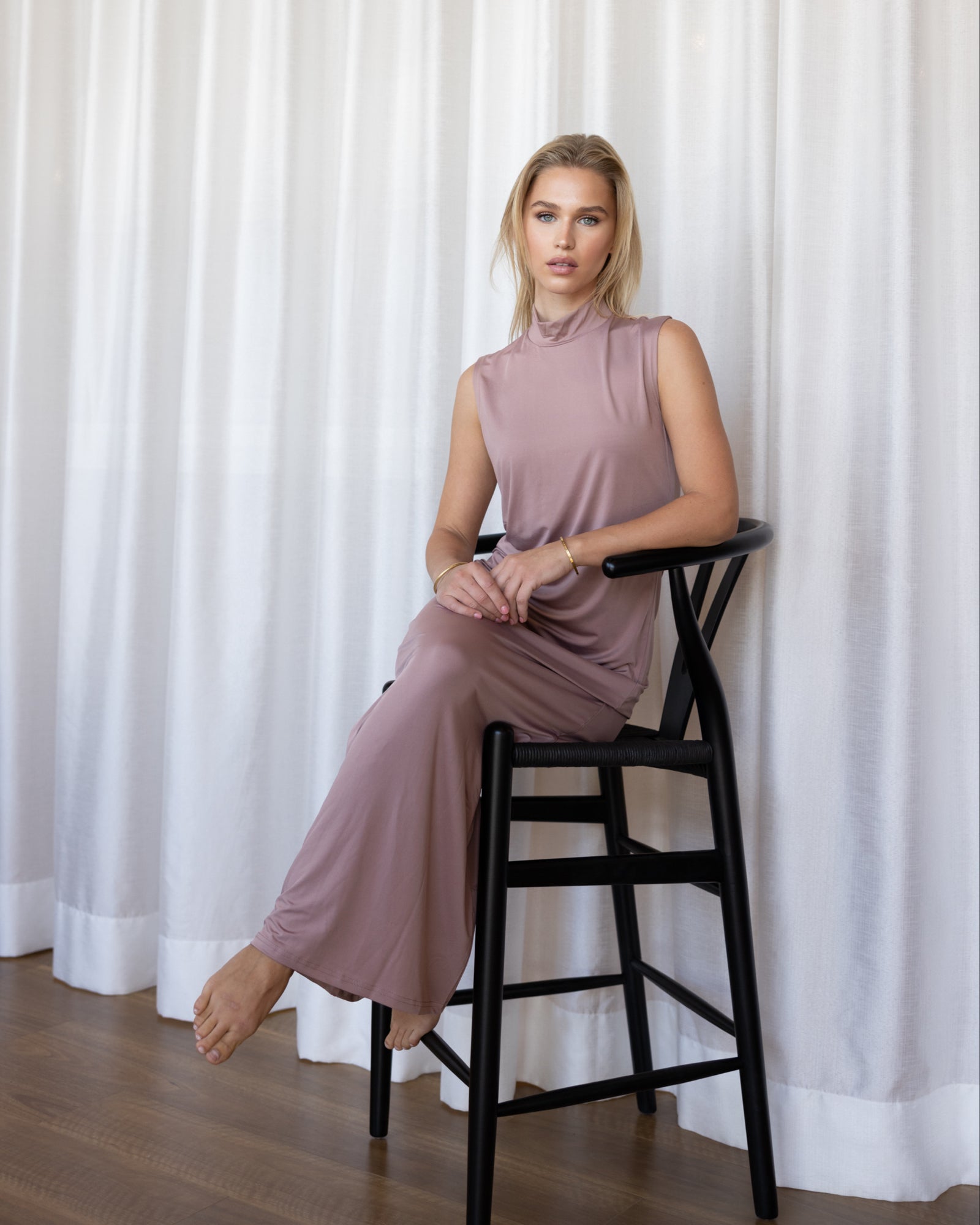 Luxe Sleeveless Slip Dress Berry