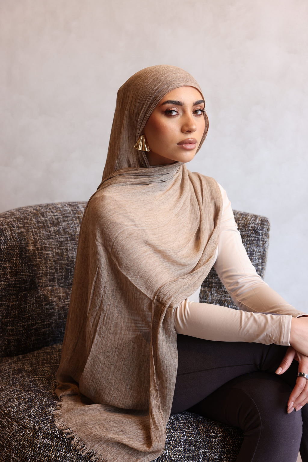 Textured Rayon Hijab - Mink