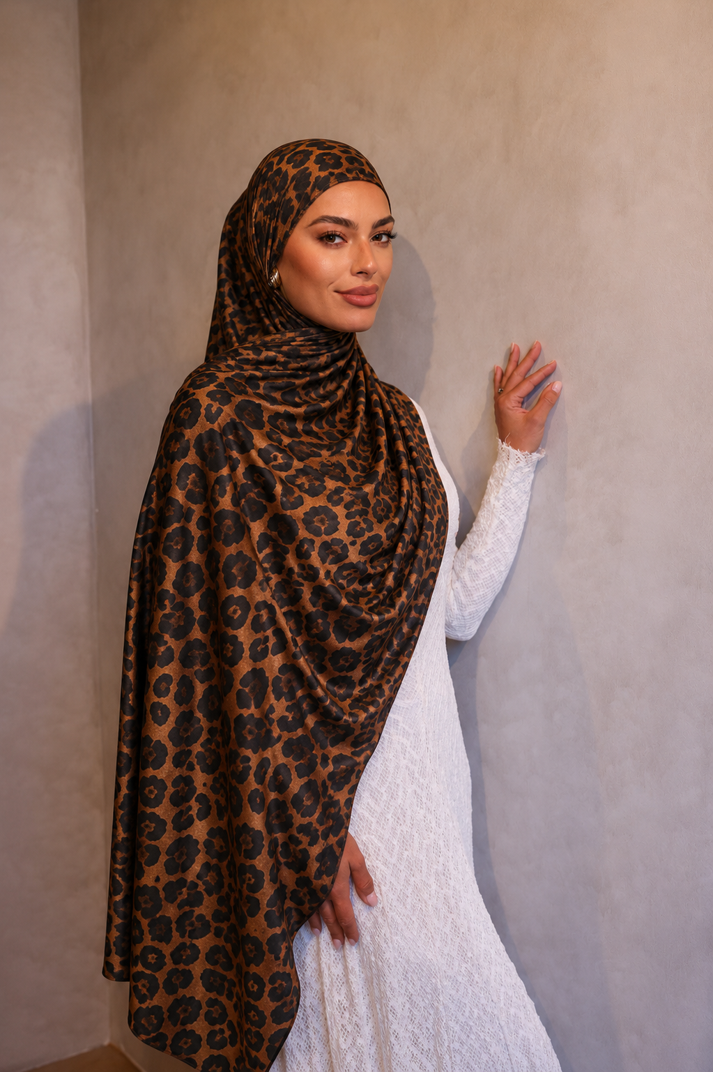 Jersey Printed Hijab - Soft Jaguar