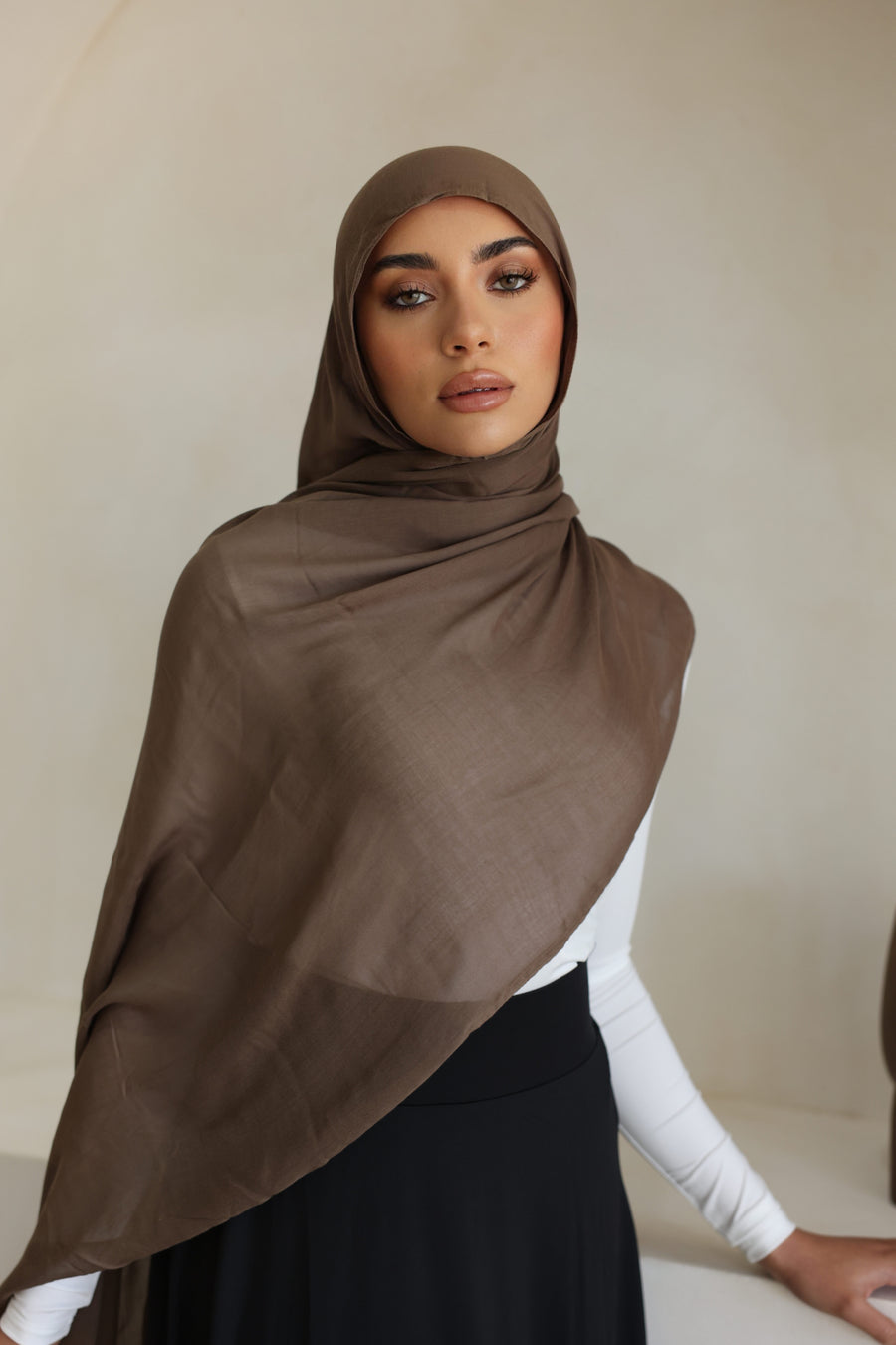 Luxe Double Stitch Hijab Mocha