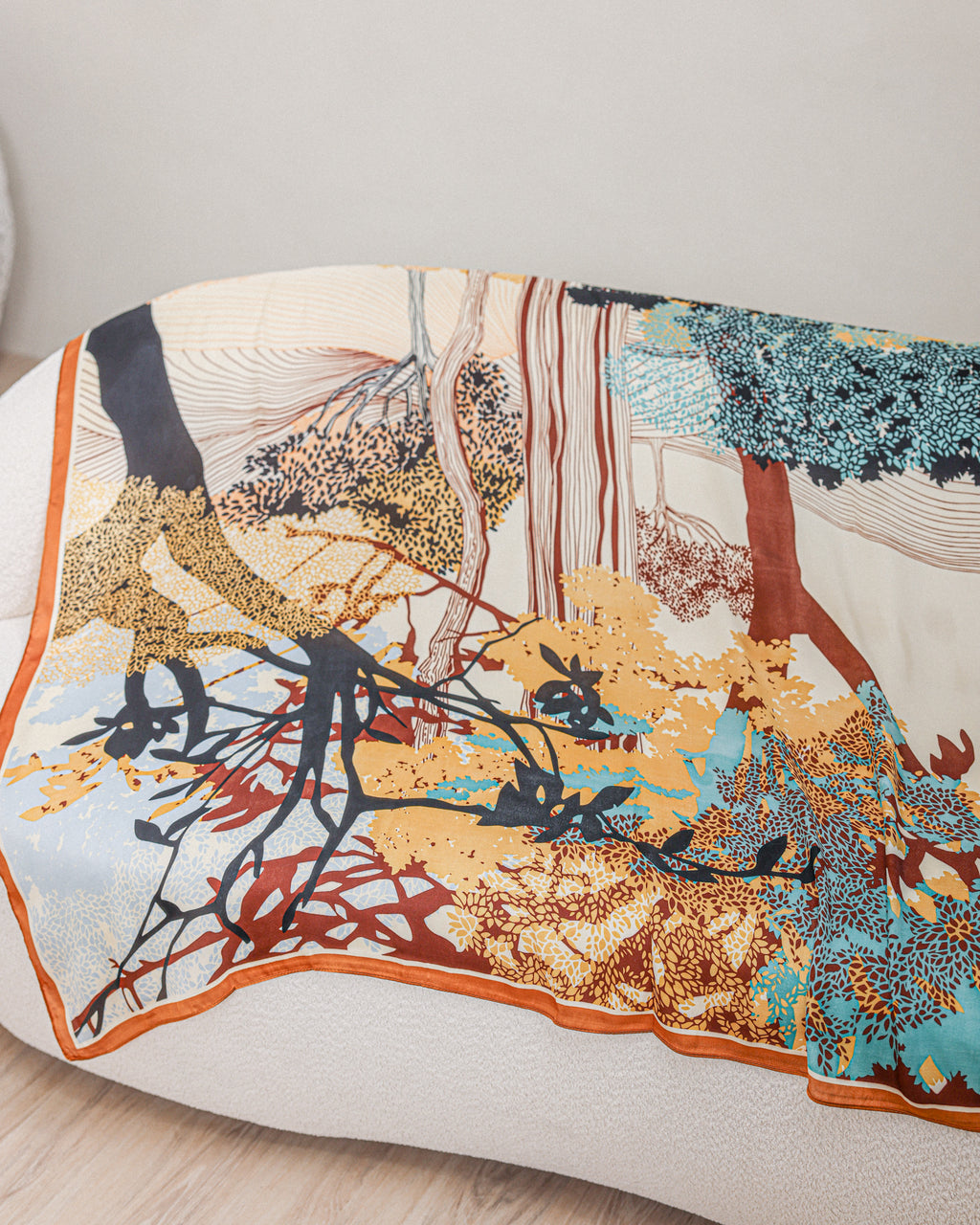 PRINTED SILK BLEND SQUARE SCARF - TOKYO