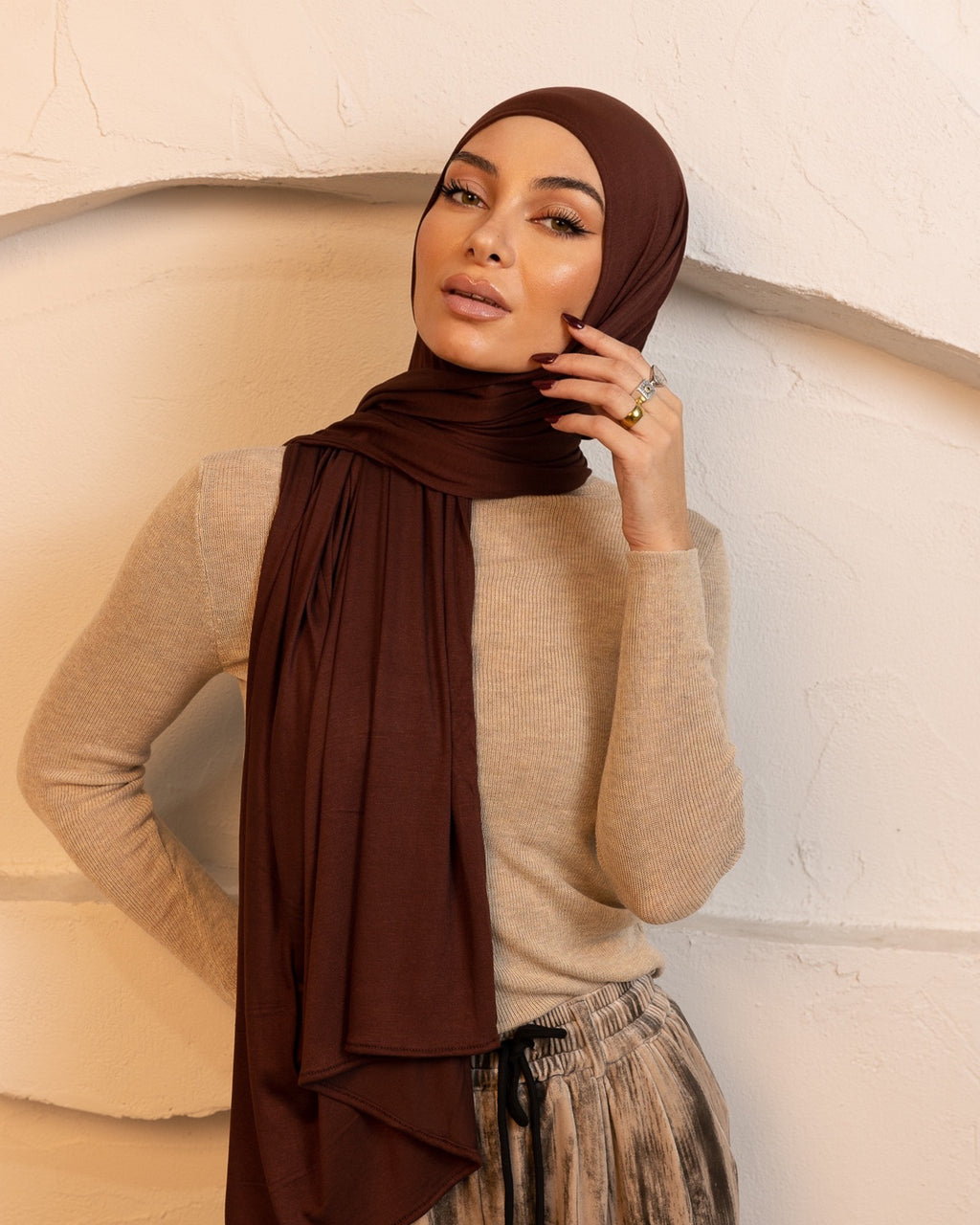 Luxe Jersey Hijab - Chocolate