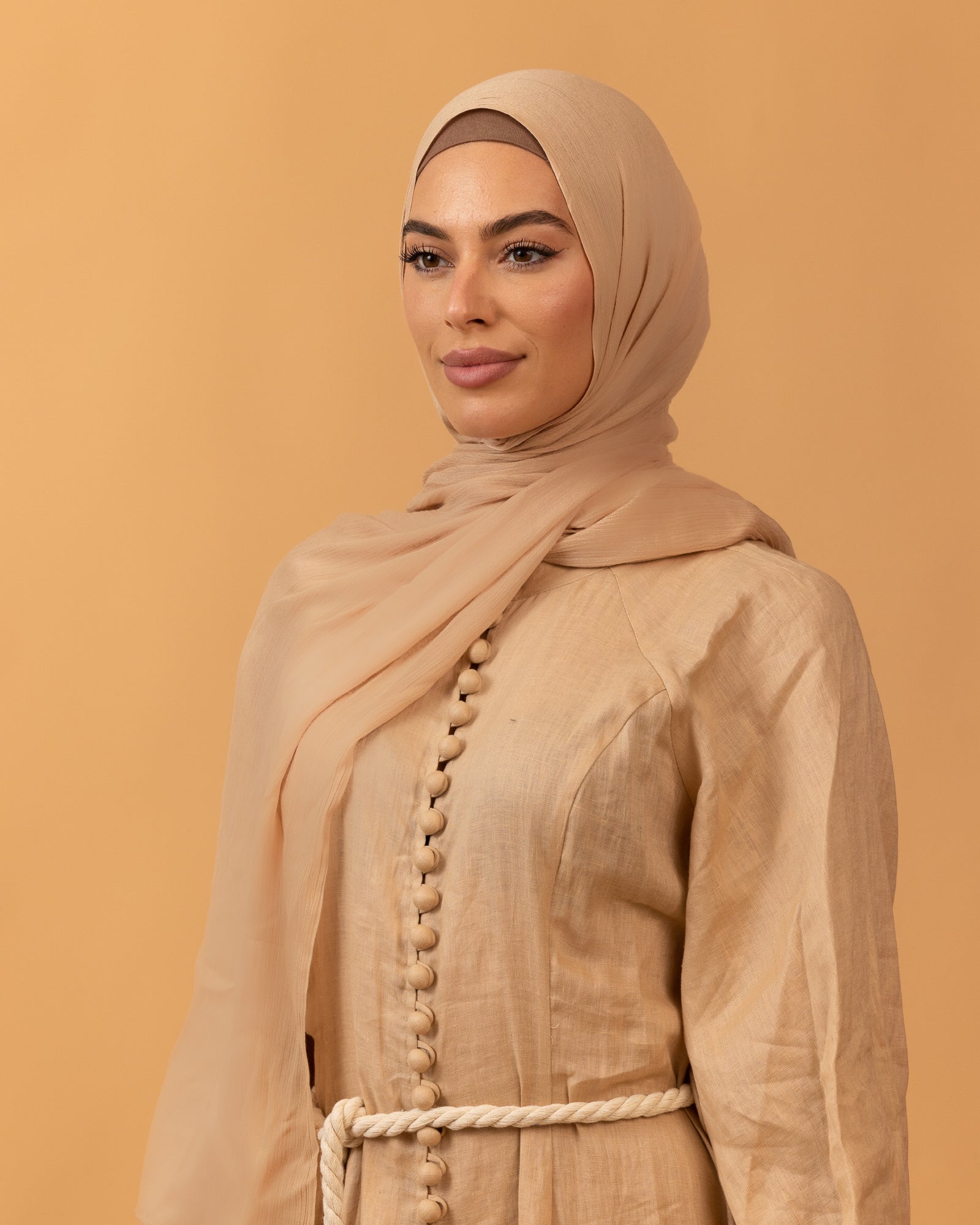 Luxe Pressed Rayon Hijab - Biscuit