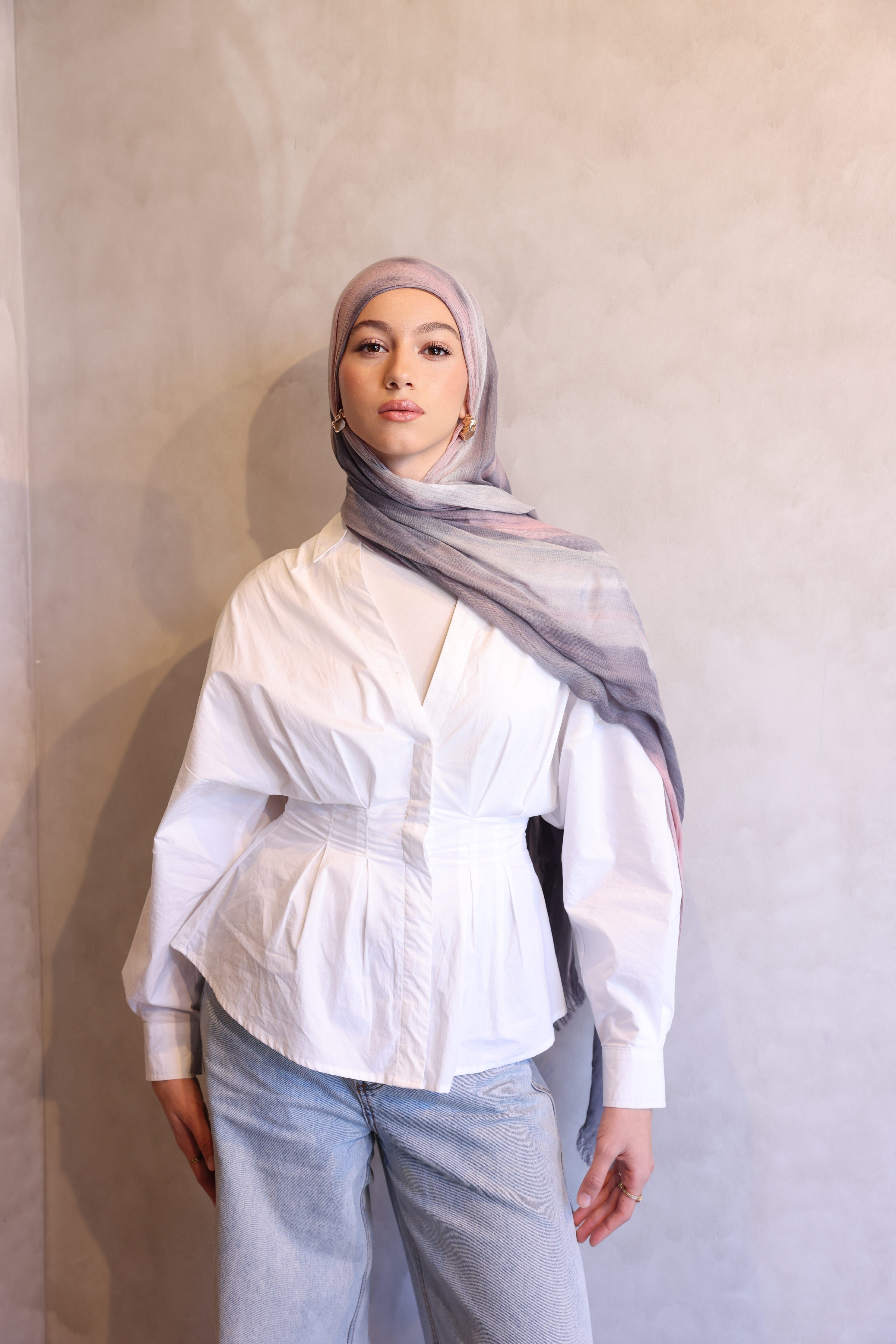 Printed Rayon Hijab - Rosy Haze