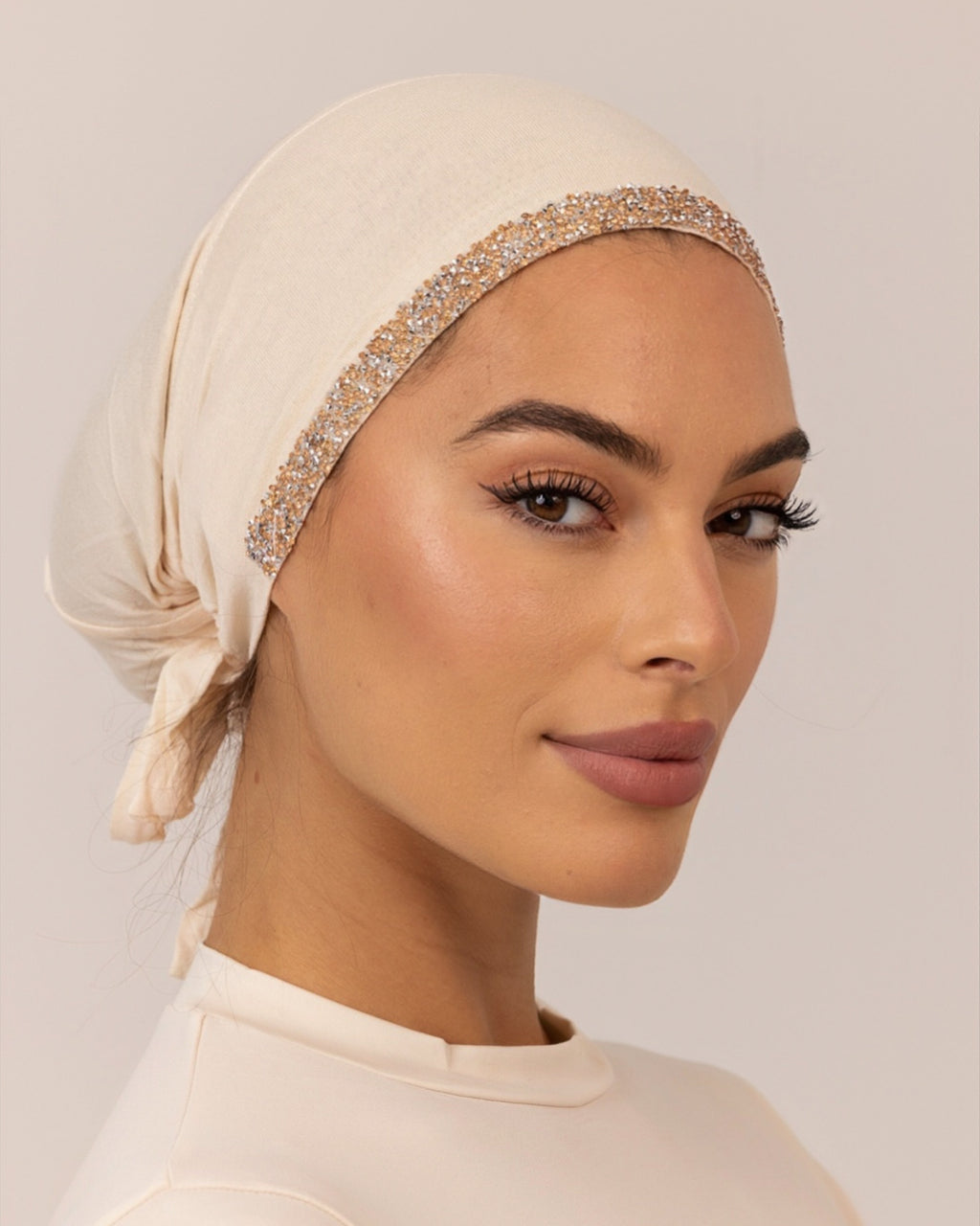 BEADED MODAL UNDERCAP - Sand