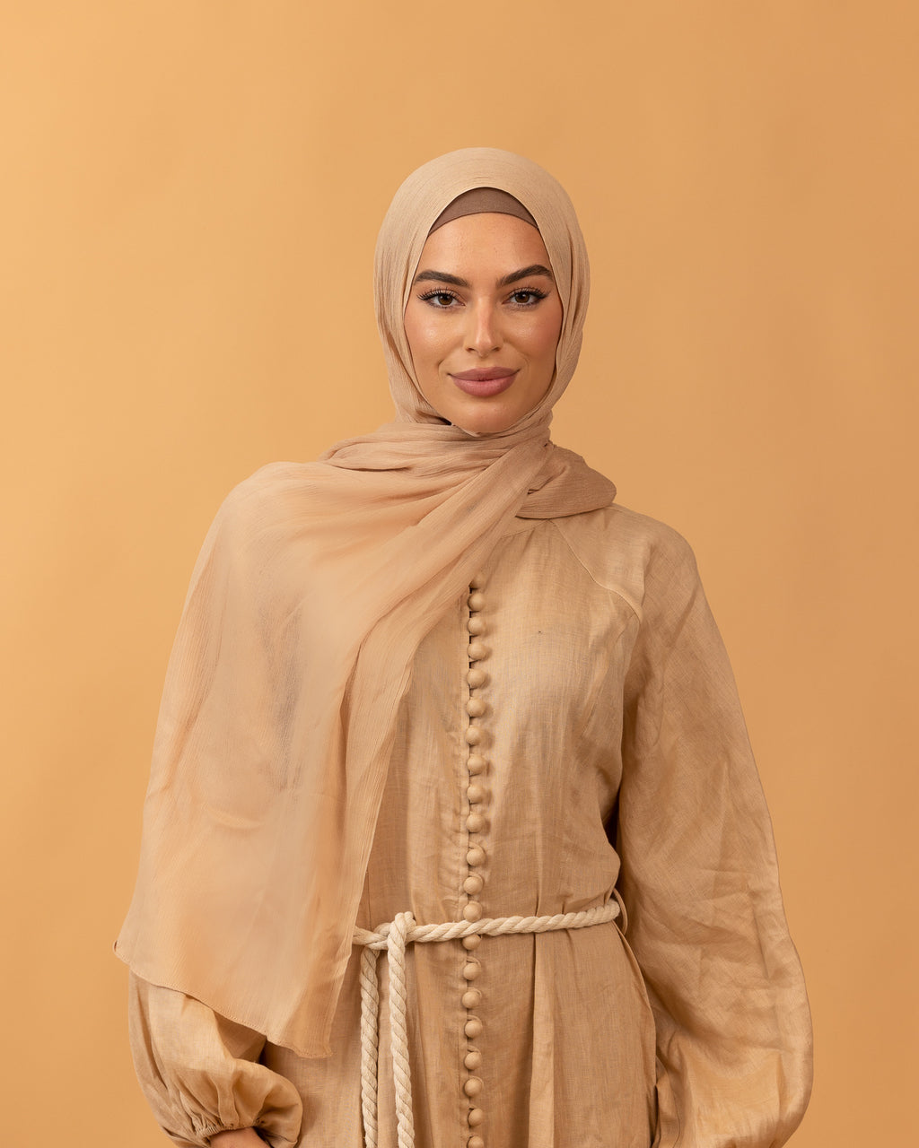 Luxe Pressed Rayon Hijab - Biscuit