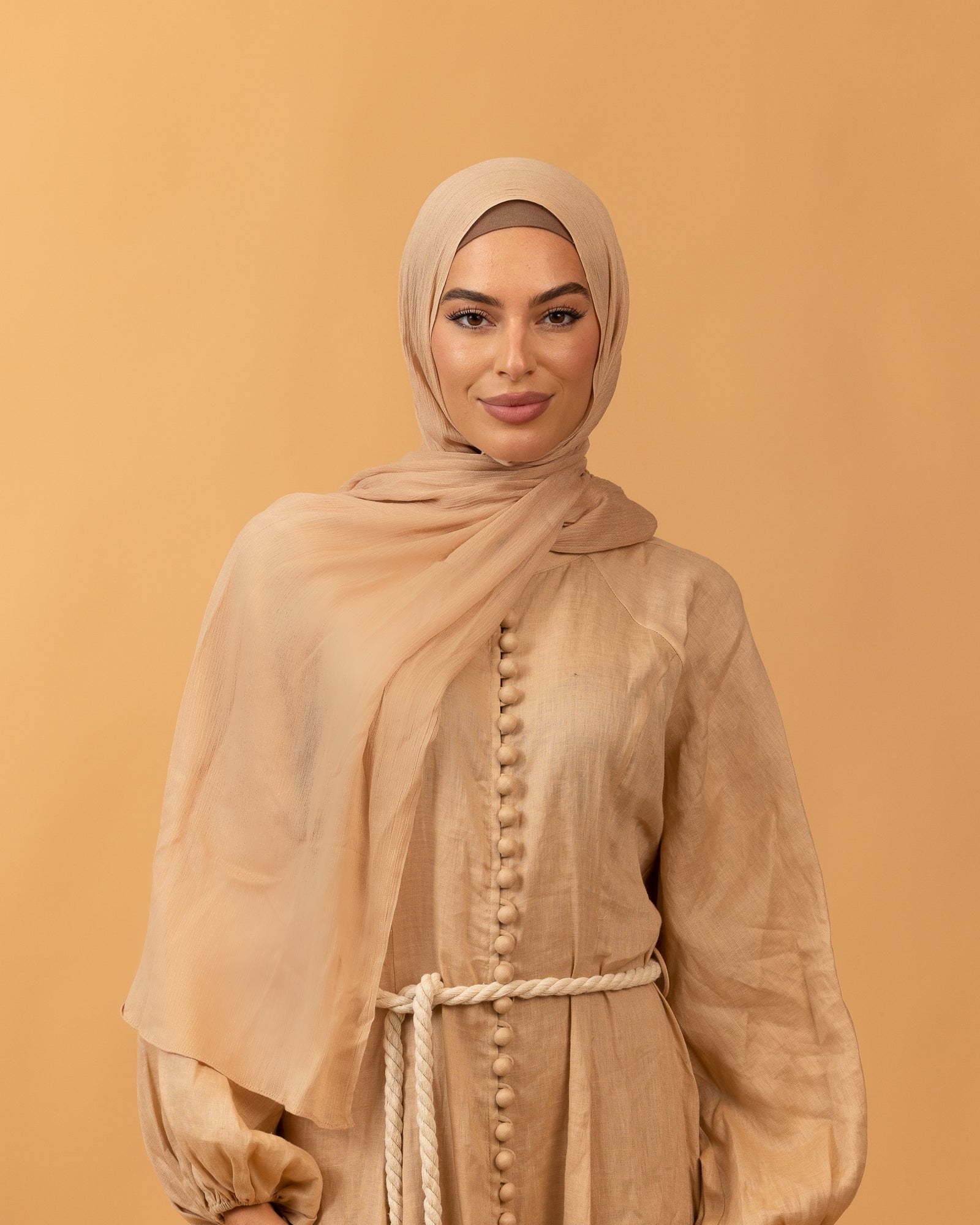 Luxe Pressed Rayon Hijab - Biscuit