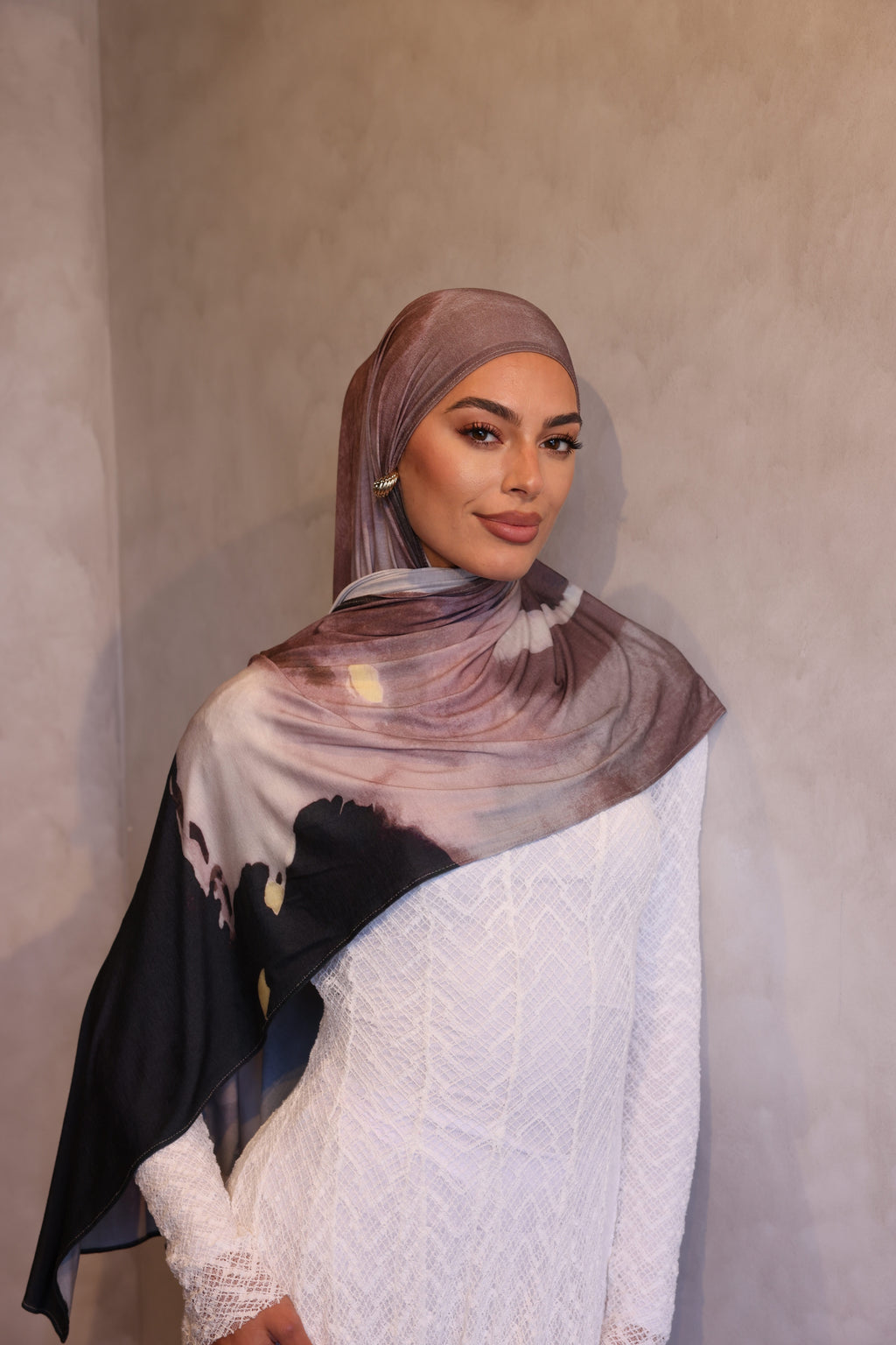 Jersey Printed Hijab - Earth