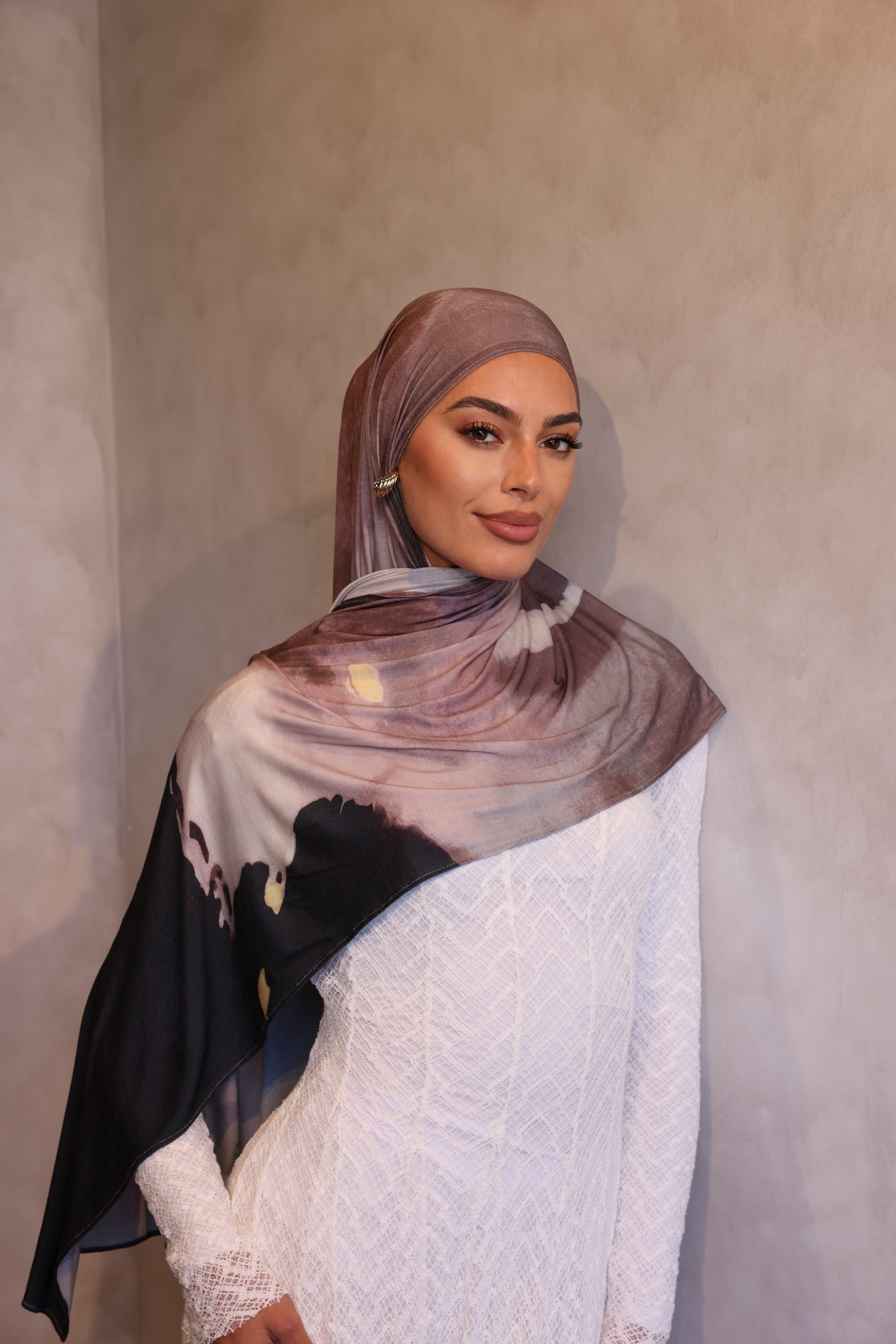 Jersey Printed Hijab - Earth
