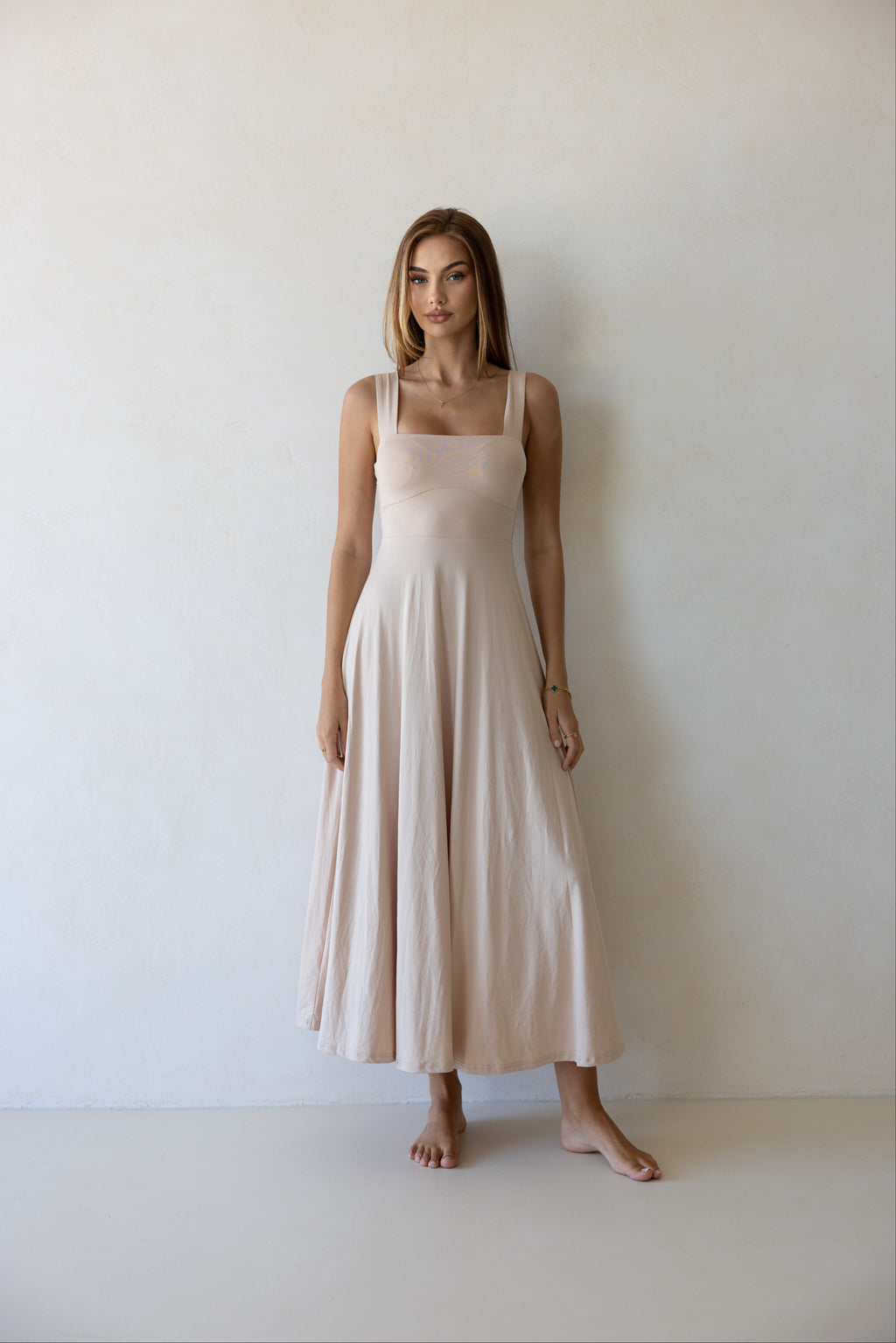 Luxe Box Neck Dress Clay