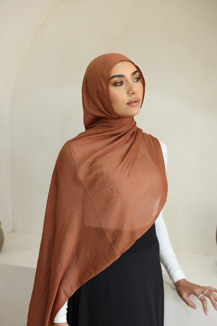 Luxe Double Stitch Hijab Terracotta