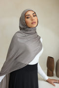 Luxe Double Stitch Hijab Steel 2