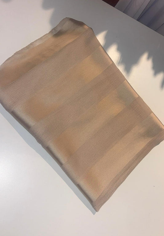 Luxe French Stripe Hijab - Mink