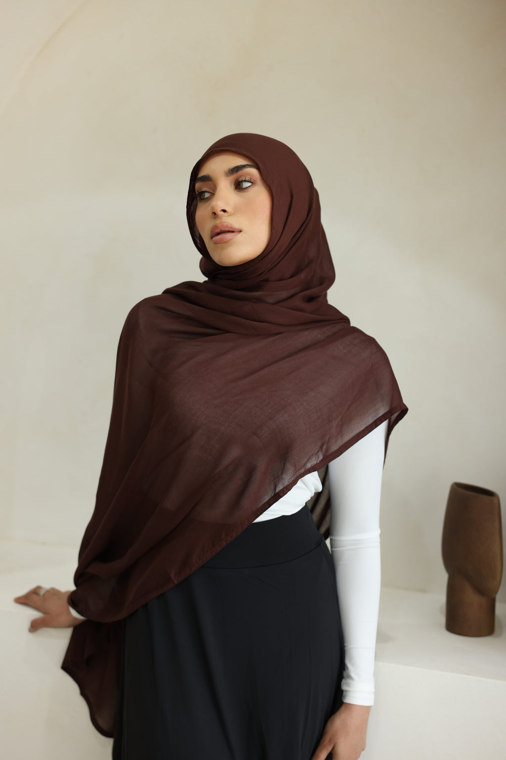 Luxe Double Stitch Hijab Bordeaux