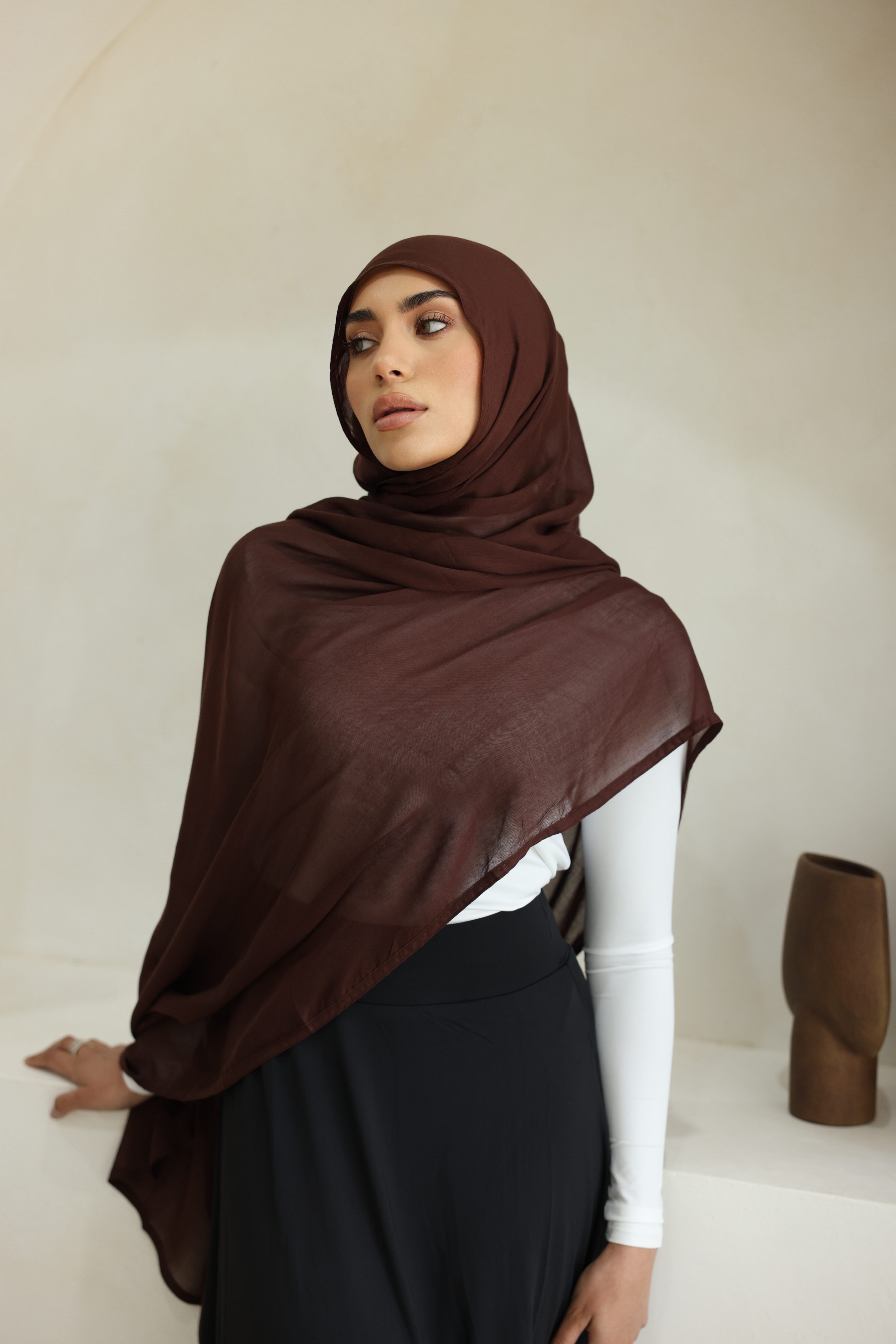 Luxe Double Stitch Hijab Bordeaux