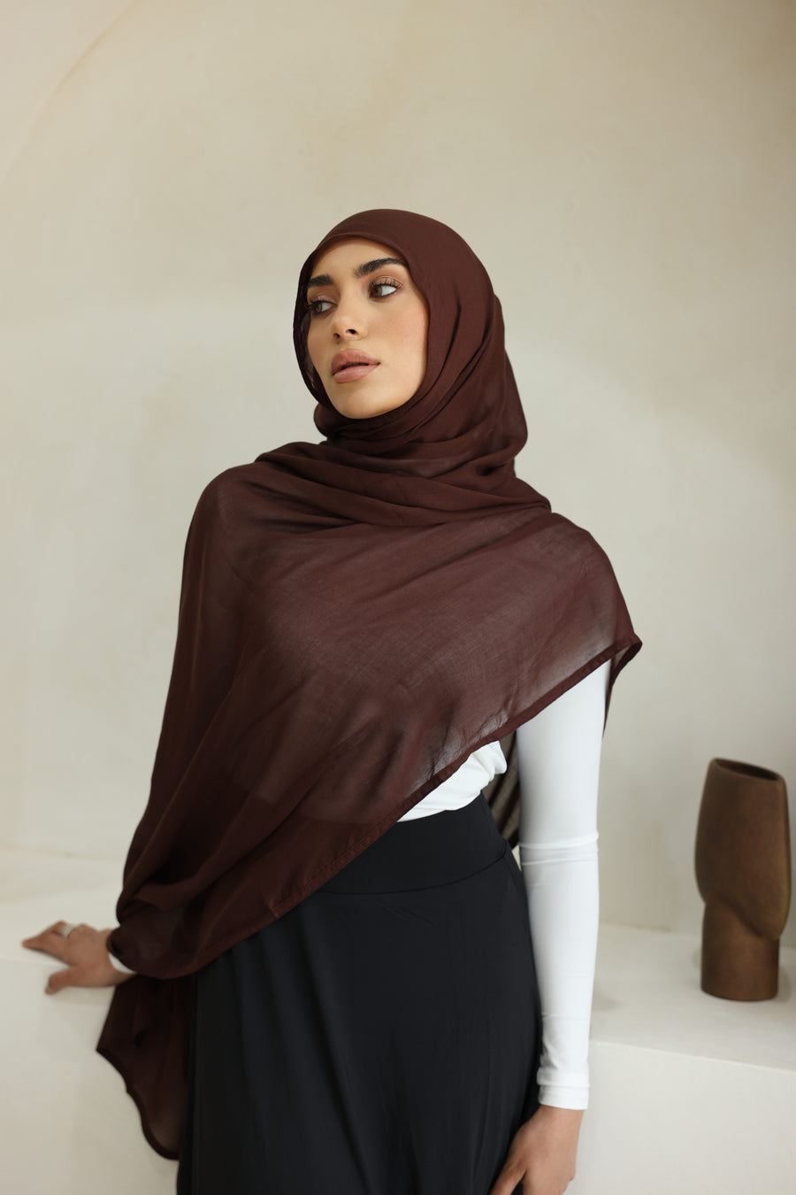 Luxe Double Stitch Hijab Saffron