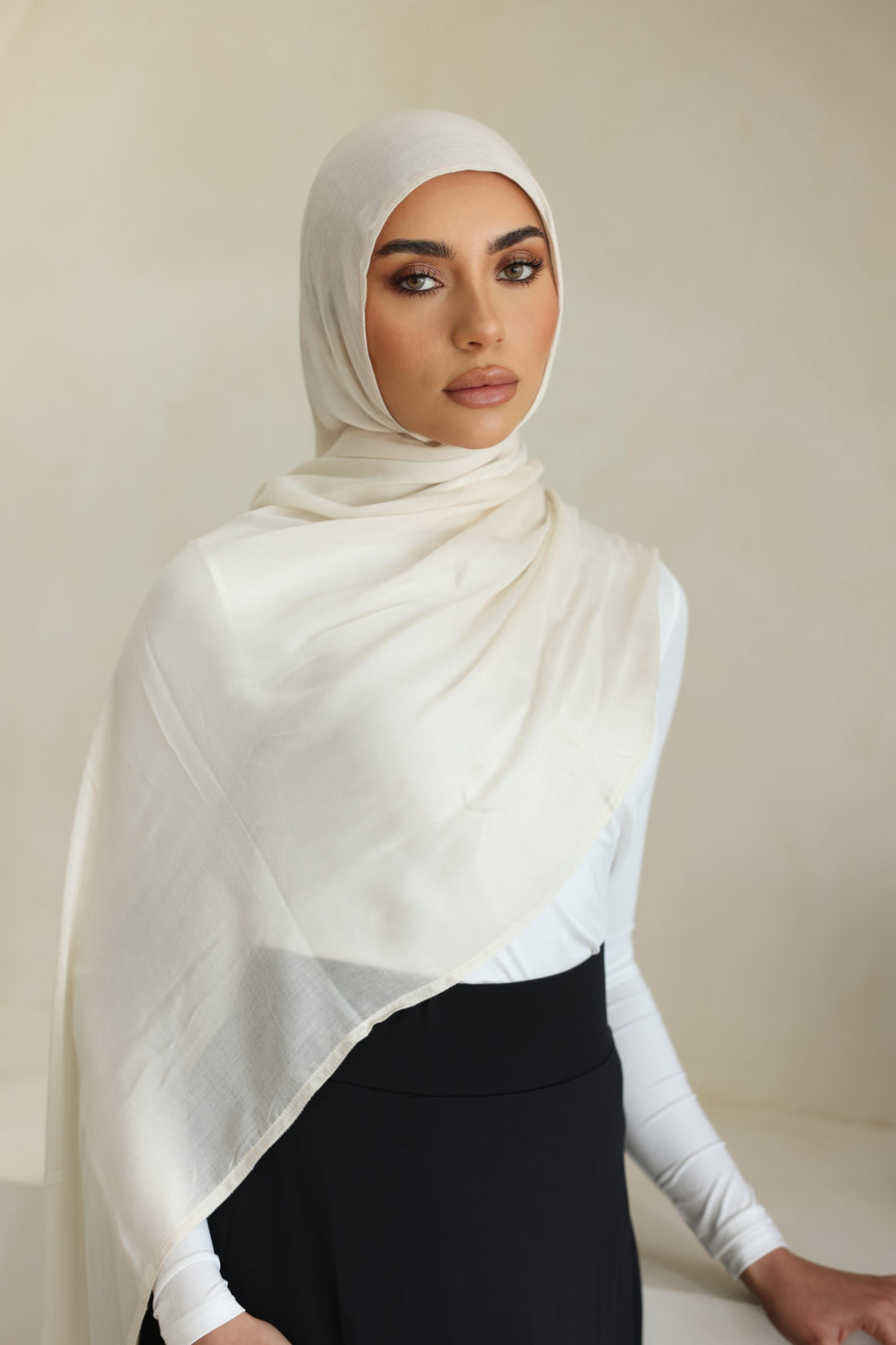 Luxe Double Stitch Hijab Sesame