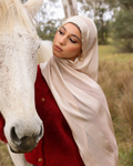 Luxe French Stripe Hijab - Sand