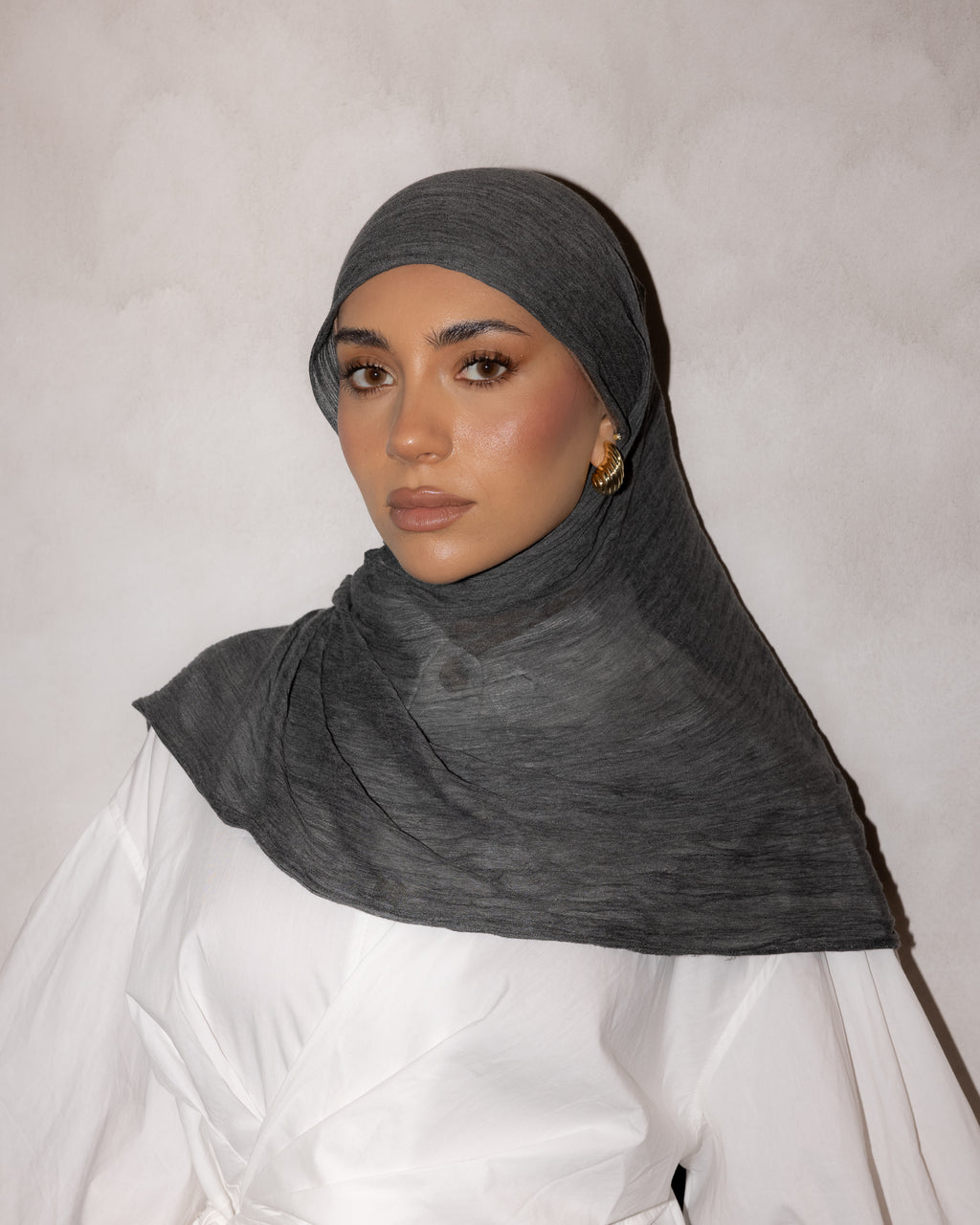 Textured Rayon Hijab - Charcoal
