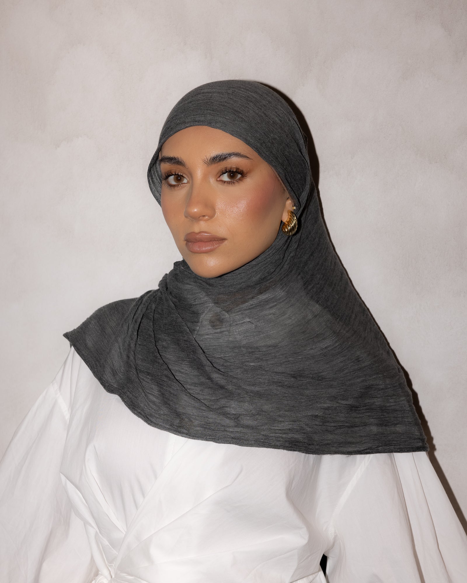 Textured Rayon Hijab - Charcoal