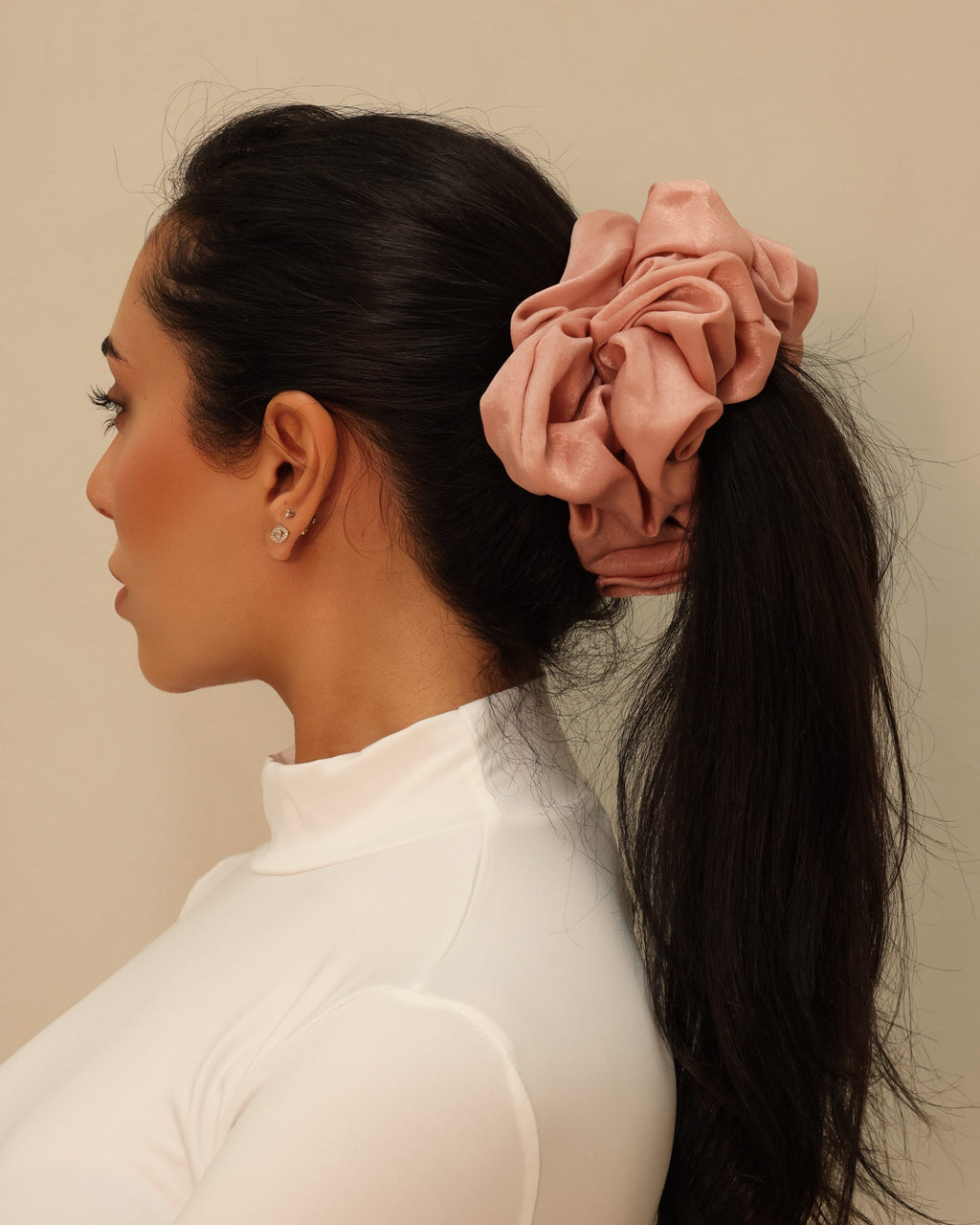 Silk satin scrunchies Blush