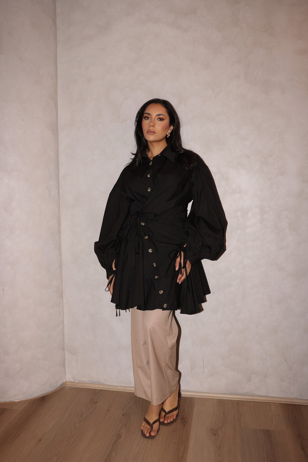 Positano Wrap Shirt - Black