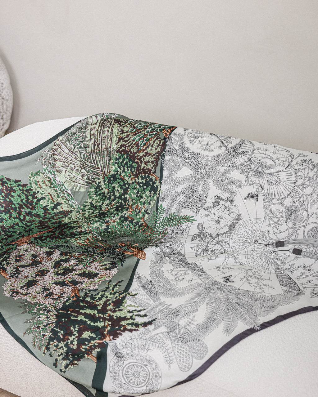 PRINTED SILK BLEND SQUARE SCARF - TUSCANY