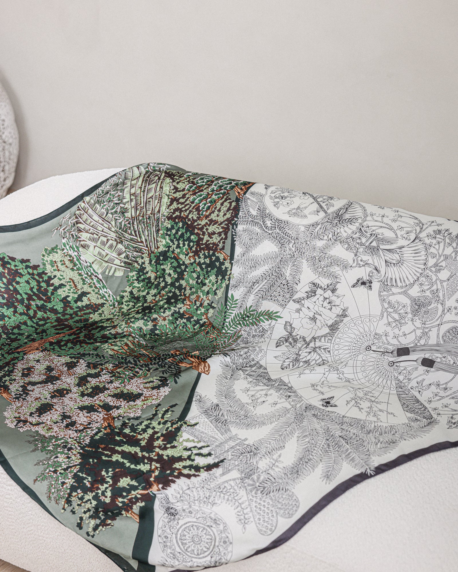 PRINTED SILK BLEND SQUARE SCARF - TUSCANY