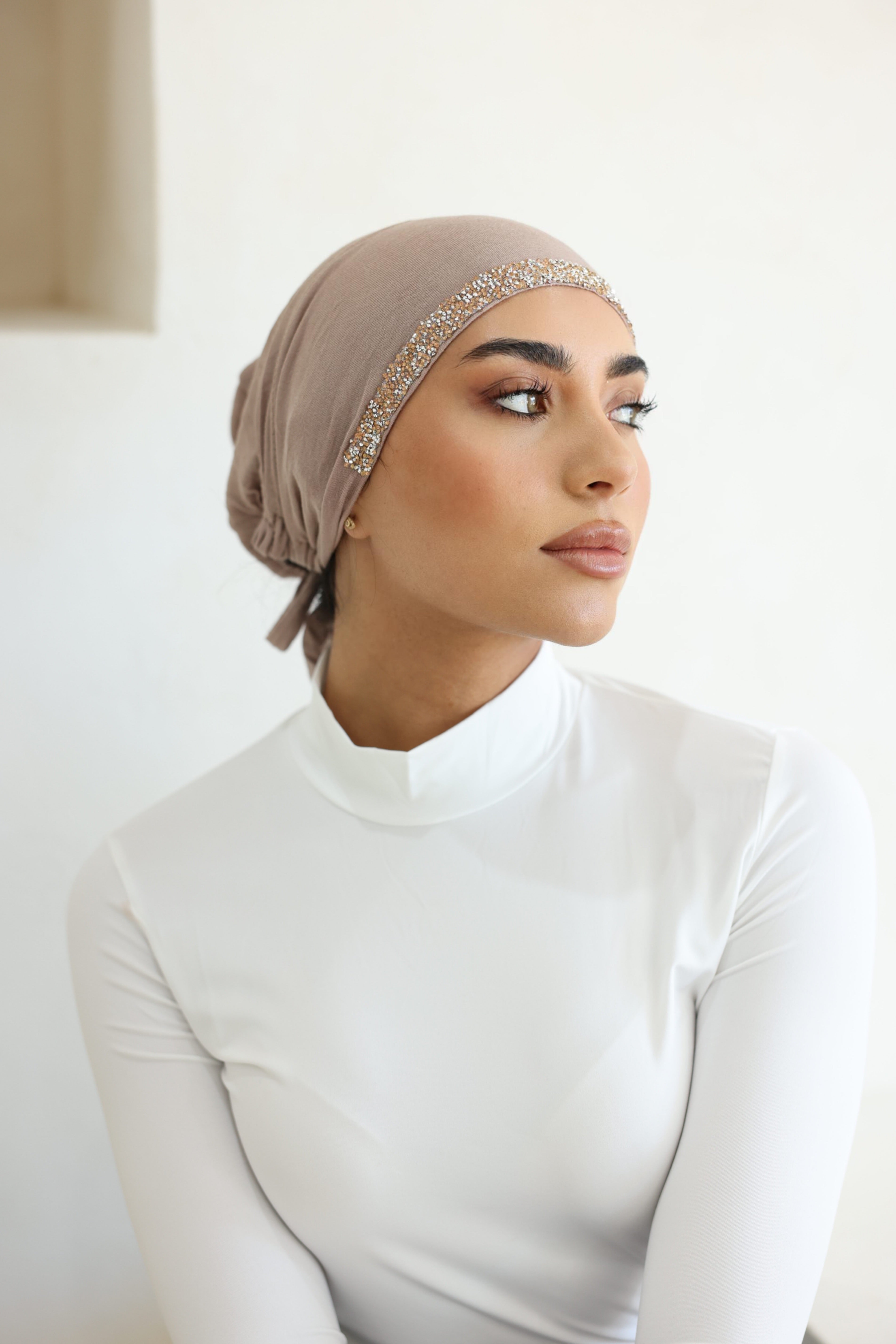 BEADED MODAL UNDERCAP - Fawn
