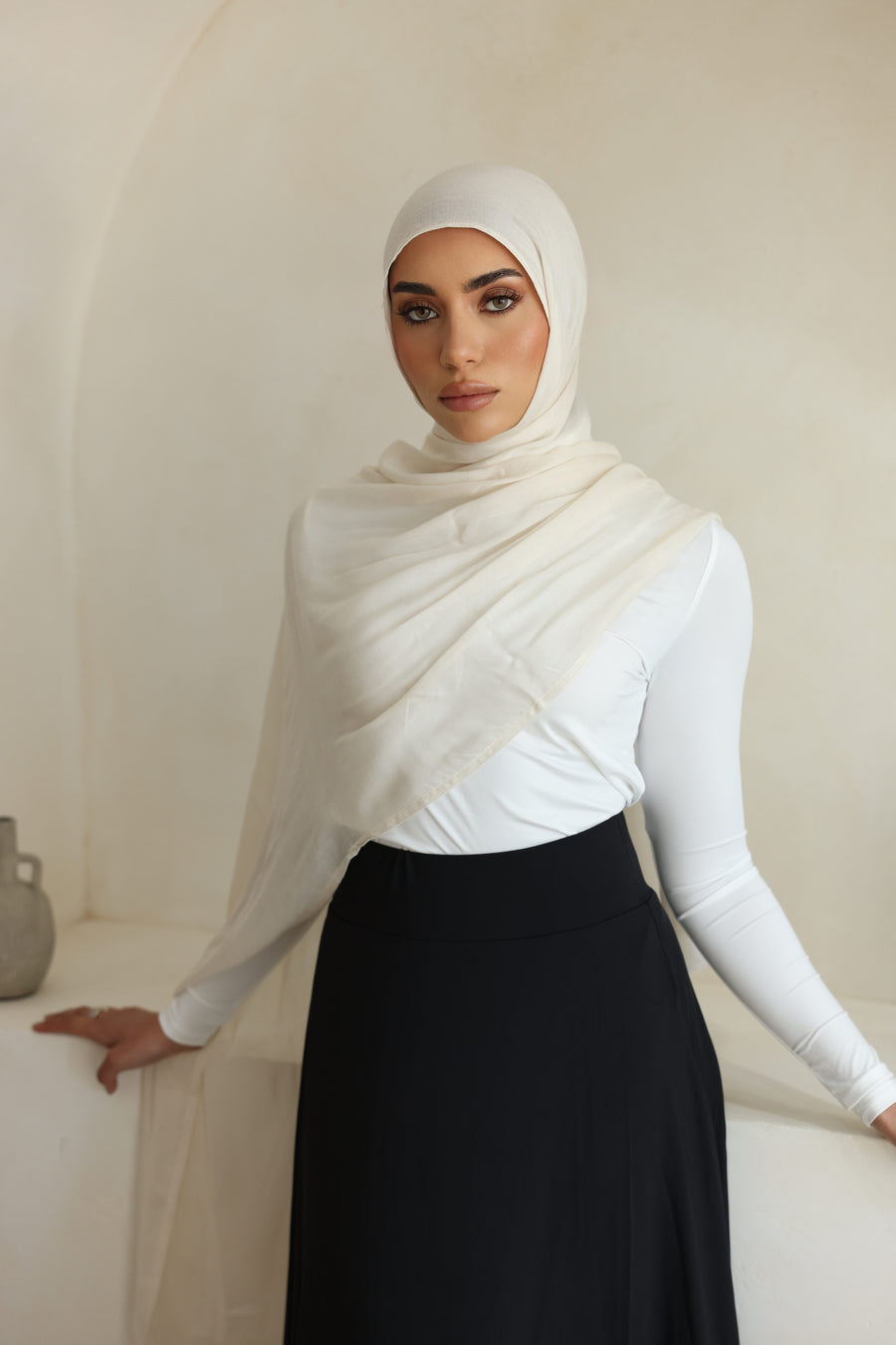 Luxe Double Stitch Hijab Sesame