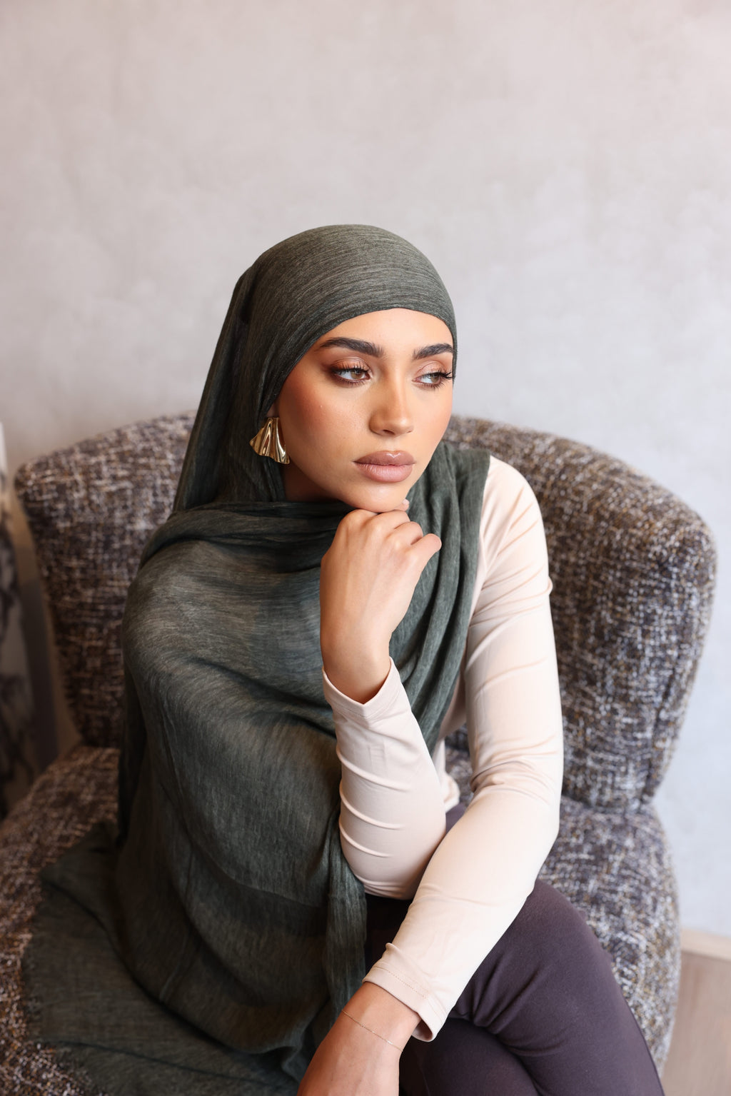 Textured Rayon Hijab - Forest